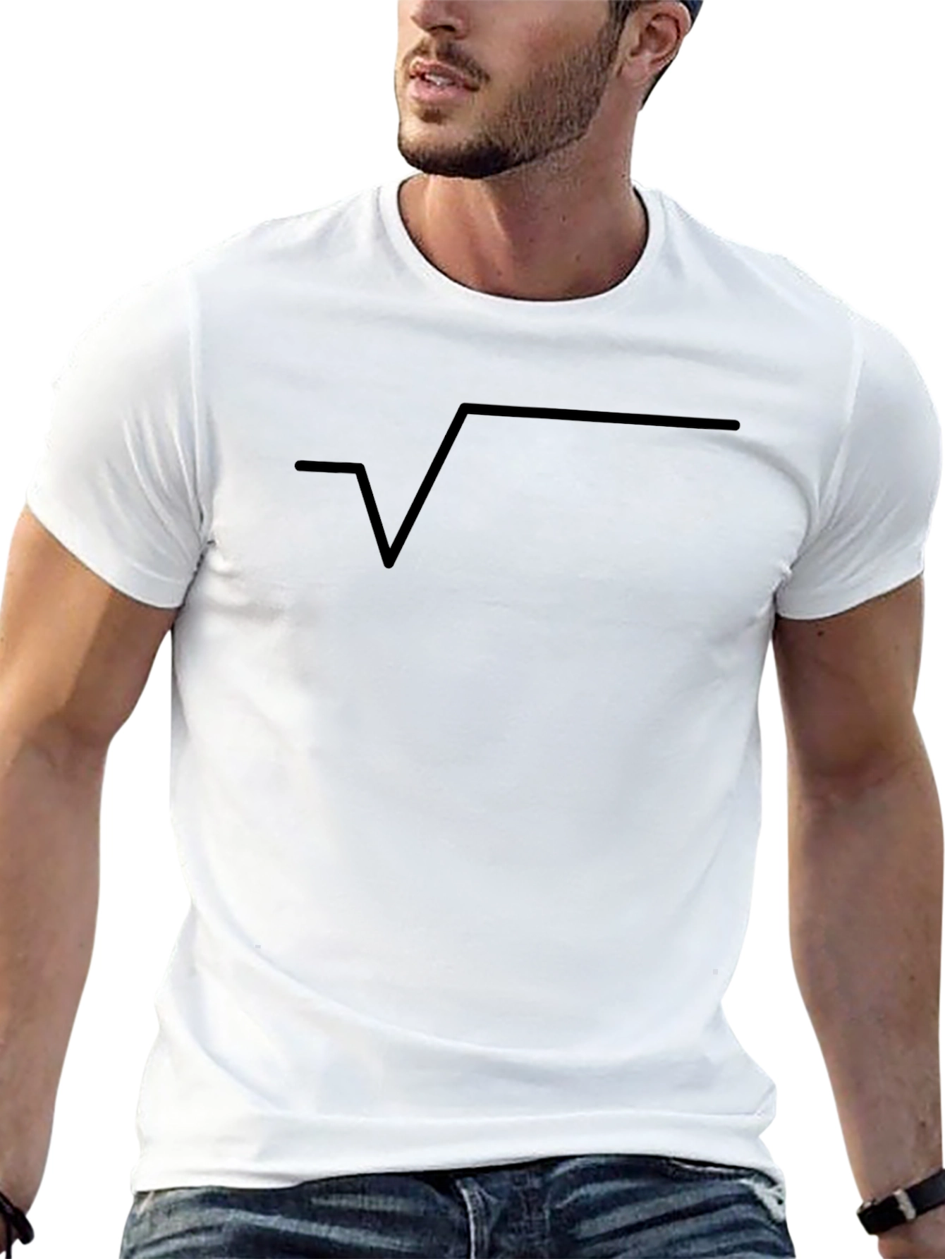 Math Symbol Square Root Graphic Black T-Shirt