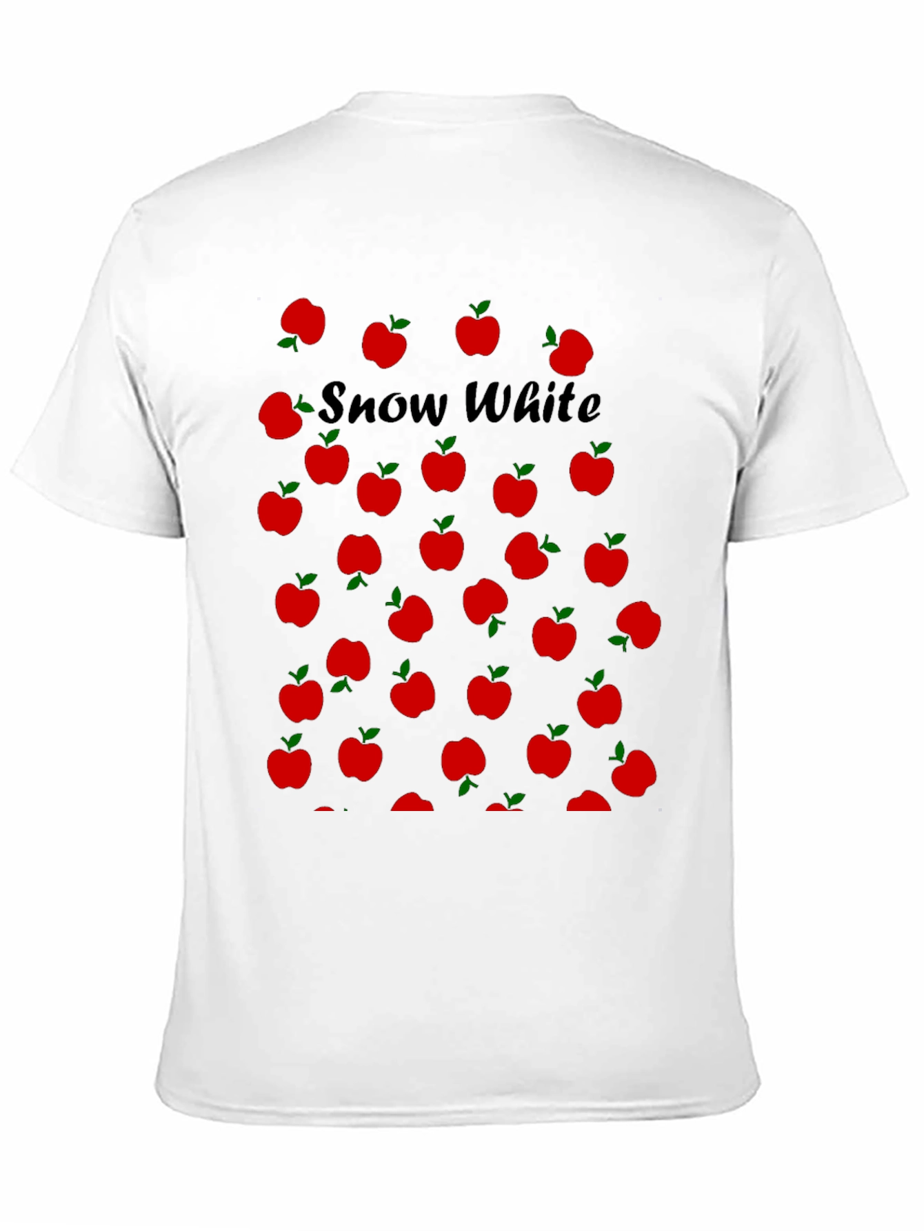 Snow White Apples T-Shirt - Black Crew Neck Tee