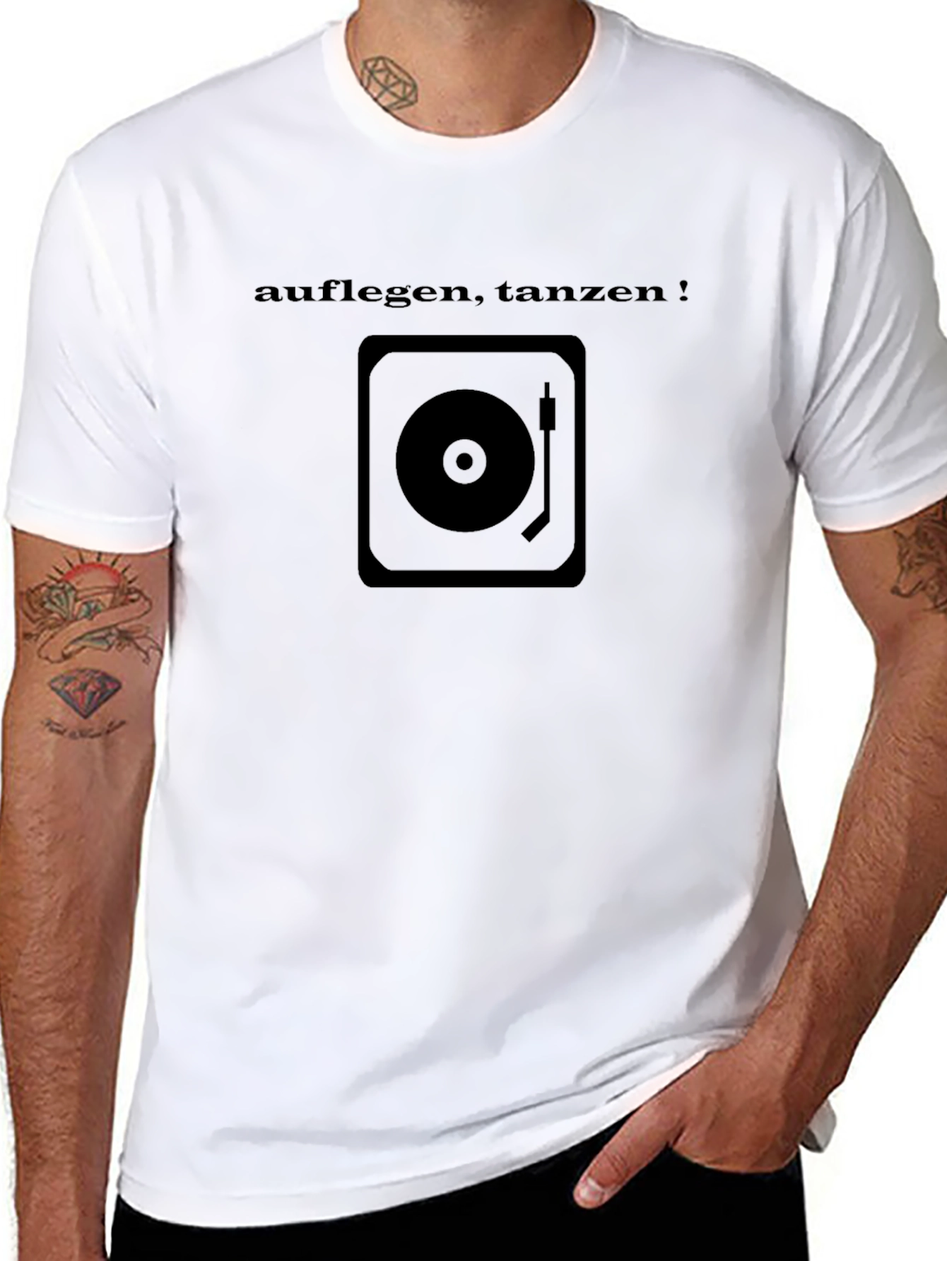 DJ Turntable Black T-Shirt - Auflegen Tanzen!