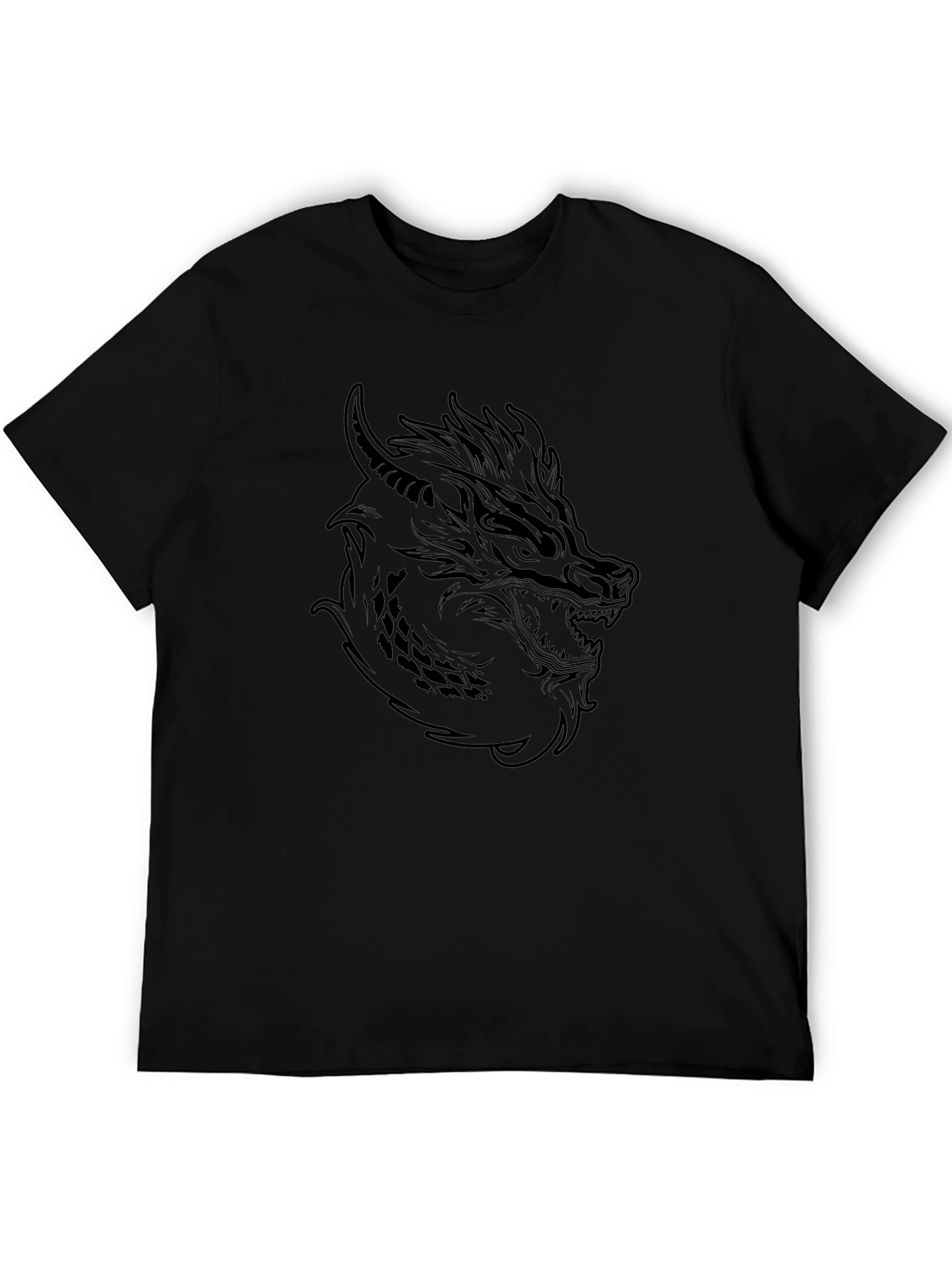 Dragon Head Graphic Tee - Mens Black T-Shirt