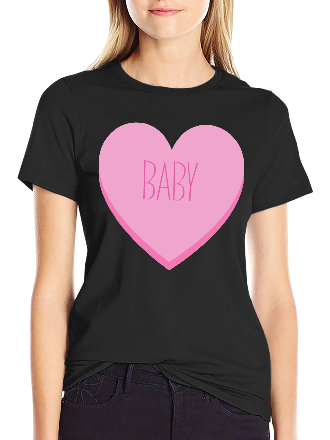 Baby Heart Graphic Tee - Black