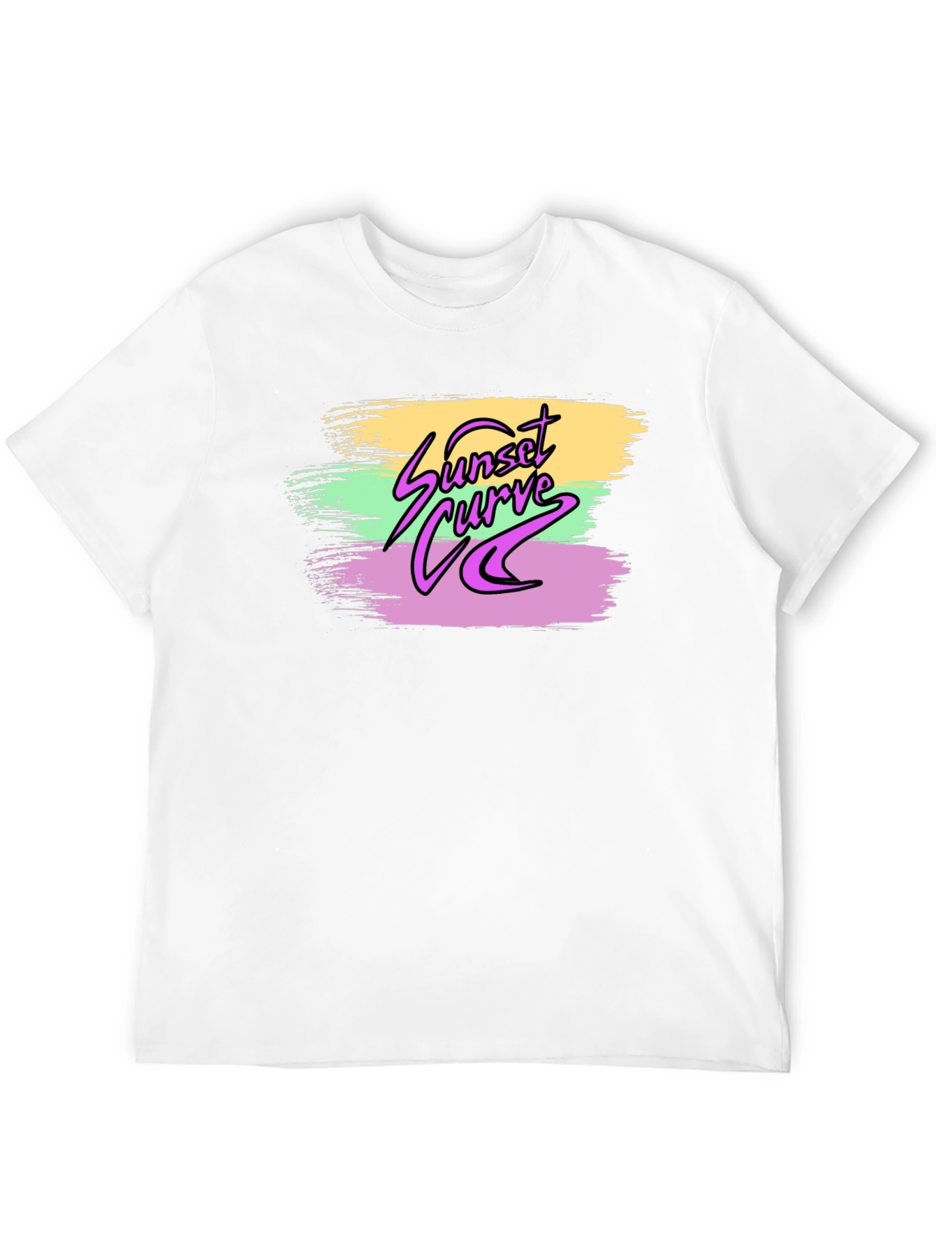 Sunset Curve Graphic Print Black T-Shirt