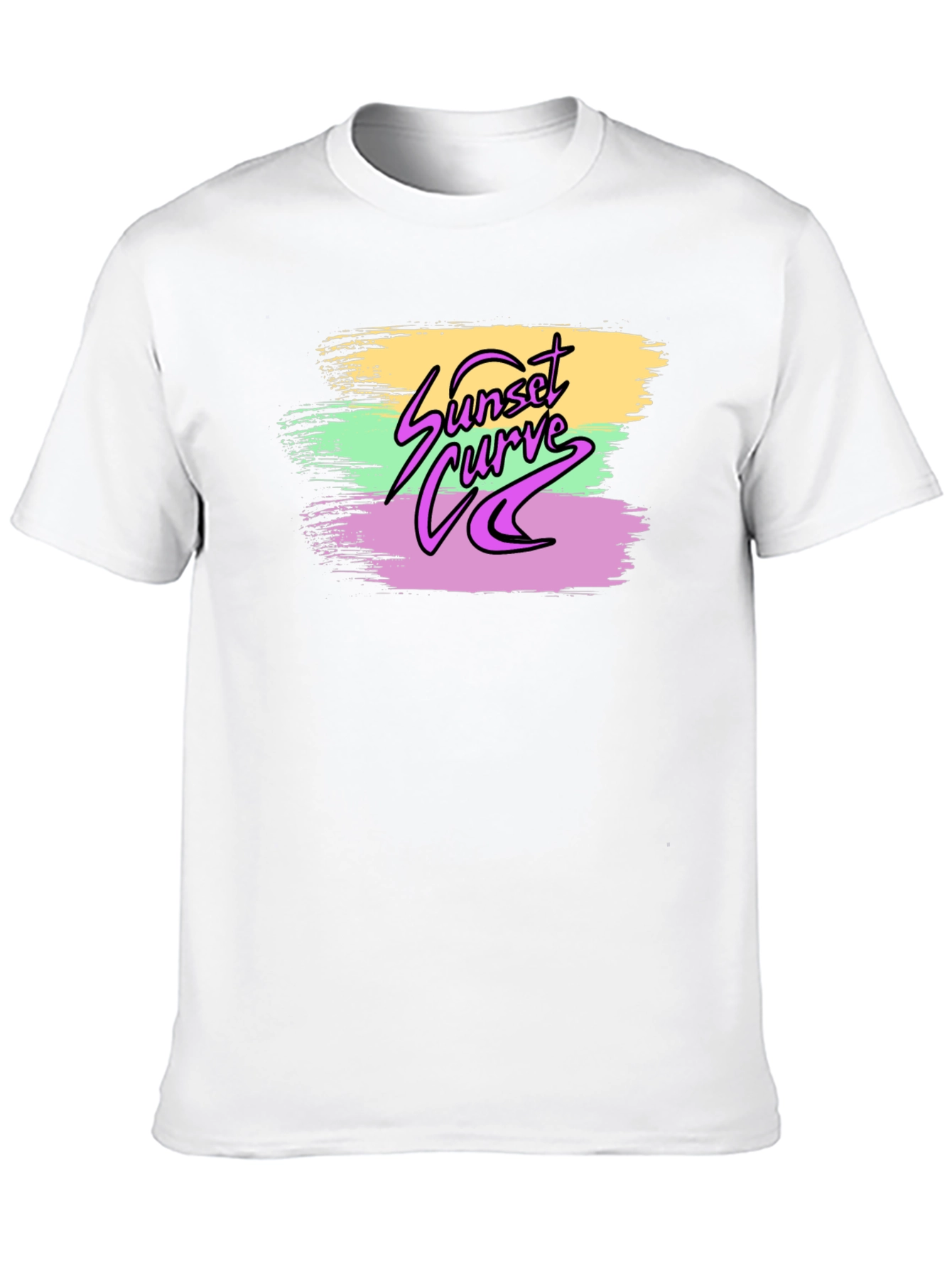 Sunset Curve Graphic Print Black T-Shirt