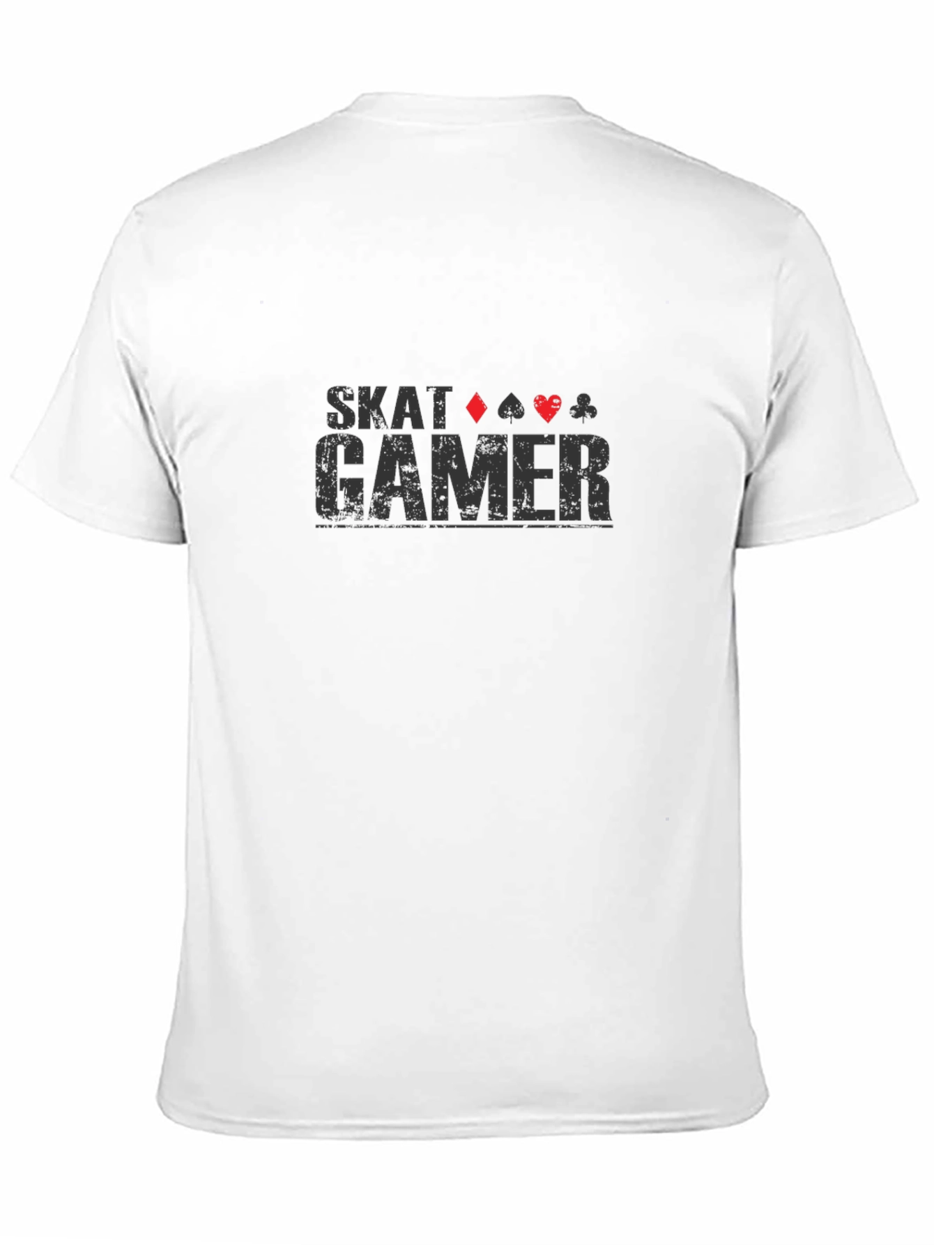 Skat Gamer T-Shirt - Black Card Suits Graphic Tee