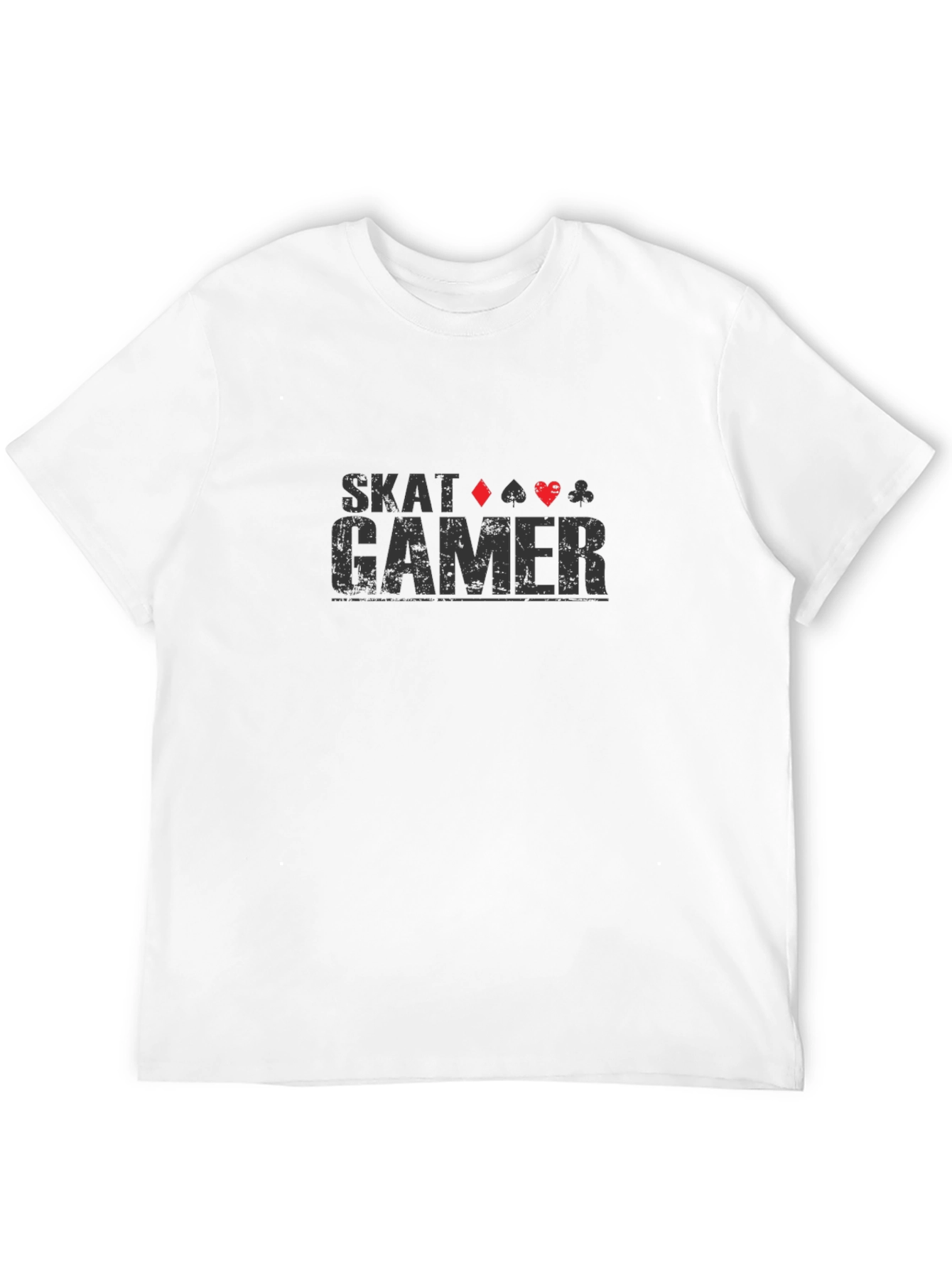 Skat Gamer T-Shirt - Black Card Suits Graphic Tee