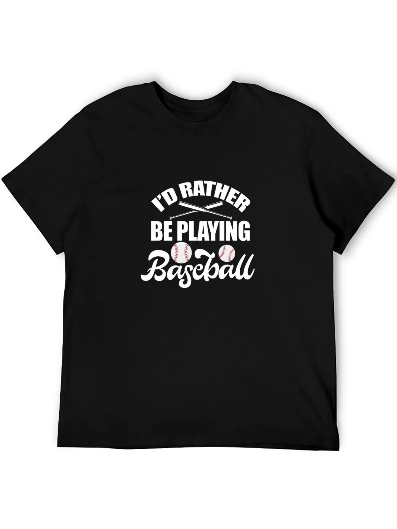 Id Rather Be Playing Baseball Graphic T-Shirt