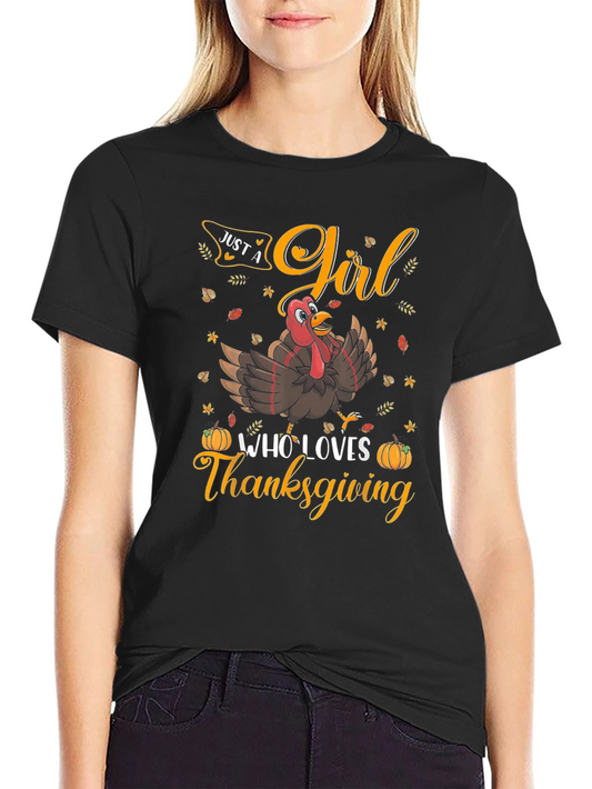 Thanksgiving Girl Turkey T-Shirt