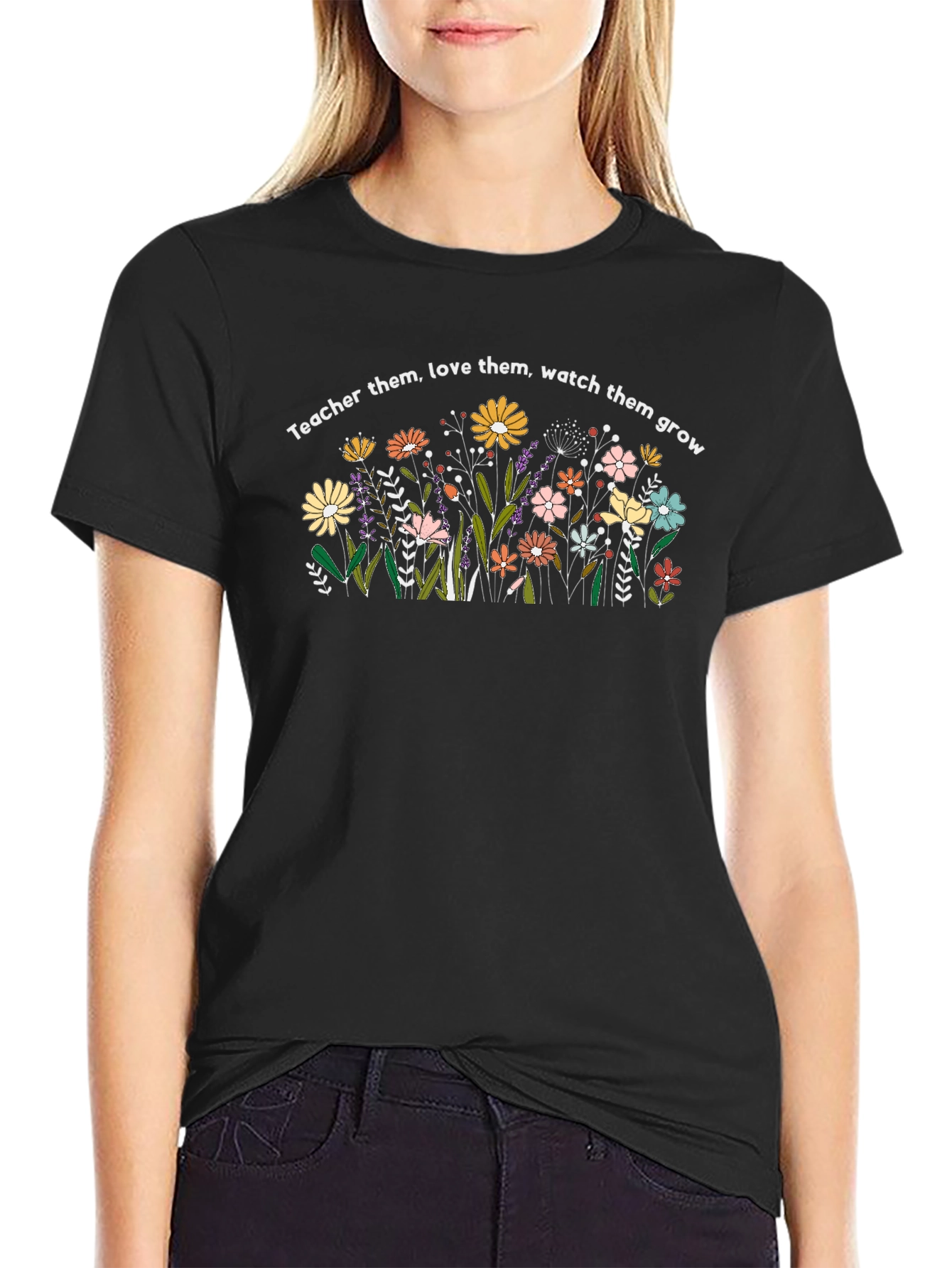 Teacher Love & Grow Floral T-Shirt