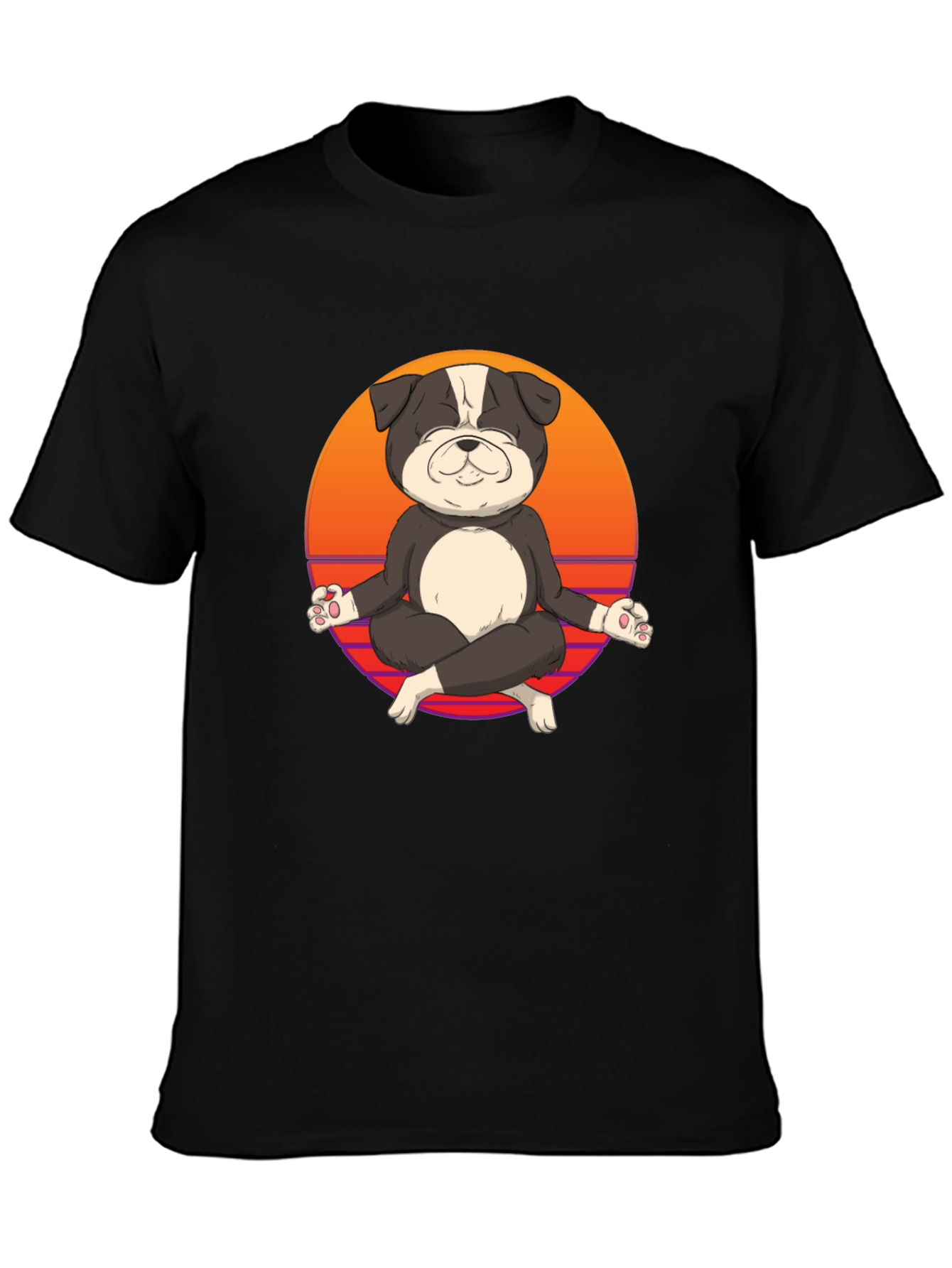 Zen Dog T-Shirt - Meditating Bulldog Tee