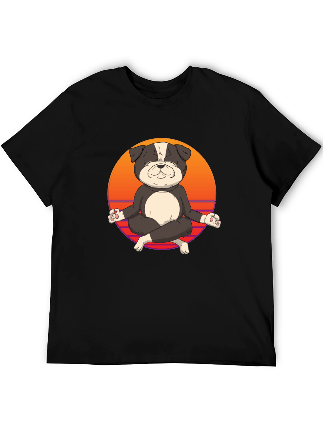 Zen Dog T-Shirt - Meditating Bulldog Tee