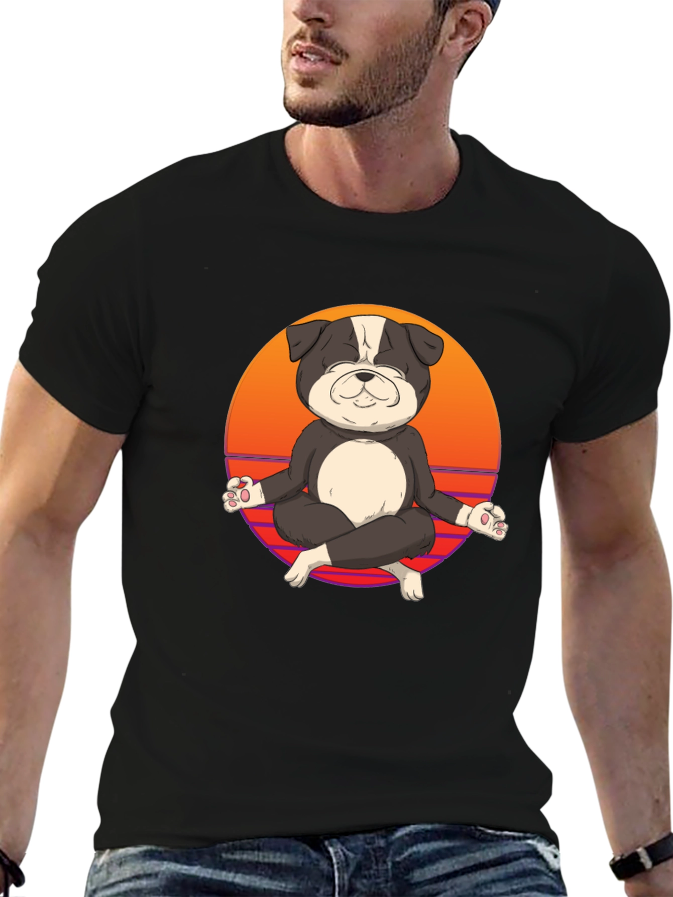 Zen Dog T-Shirt - Meditating Bulldog Tee