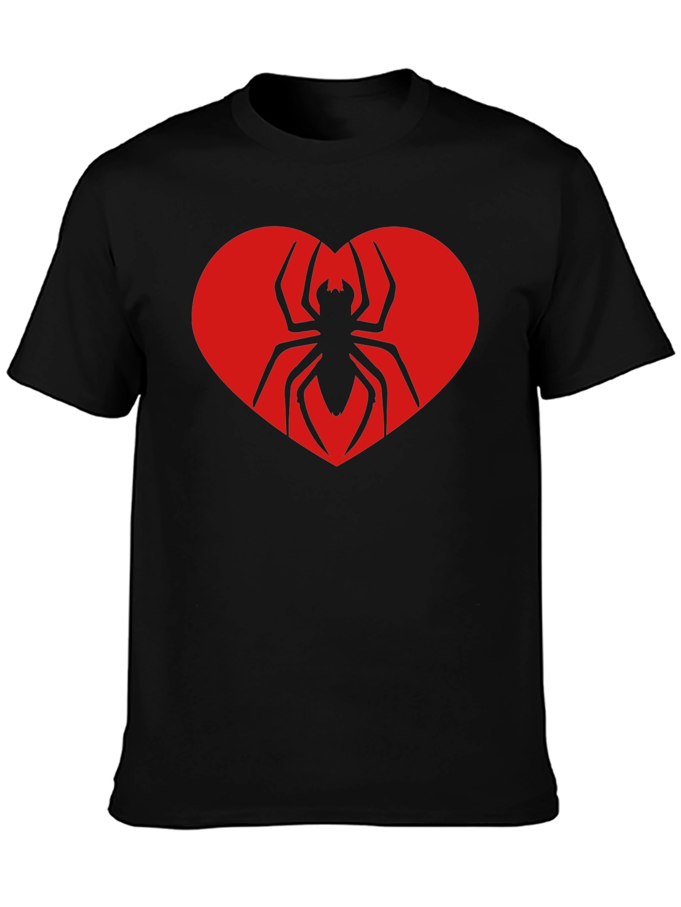 Spider Heart Graphic Tee - Black Cotton T-Shirt