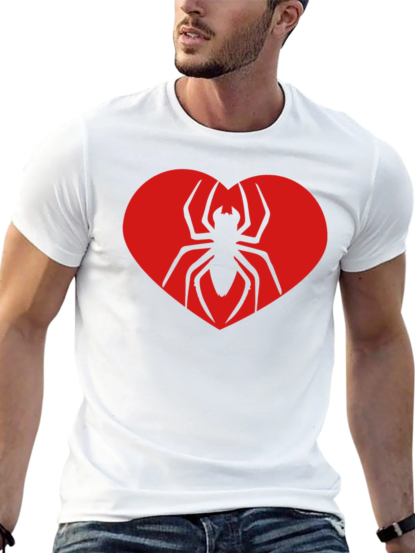 Spider Heart Graphic Tee - Black Cotton T-Shirt