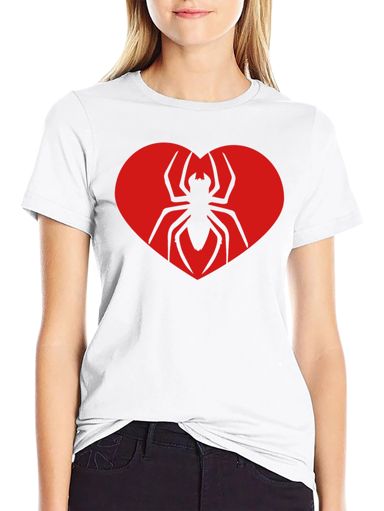 Spider Heart Graphic Tee - Black Cotton T-Shirt