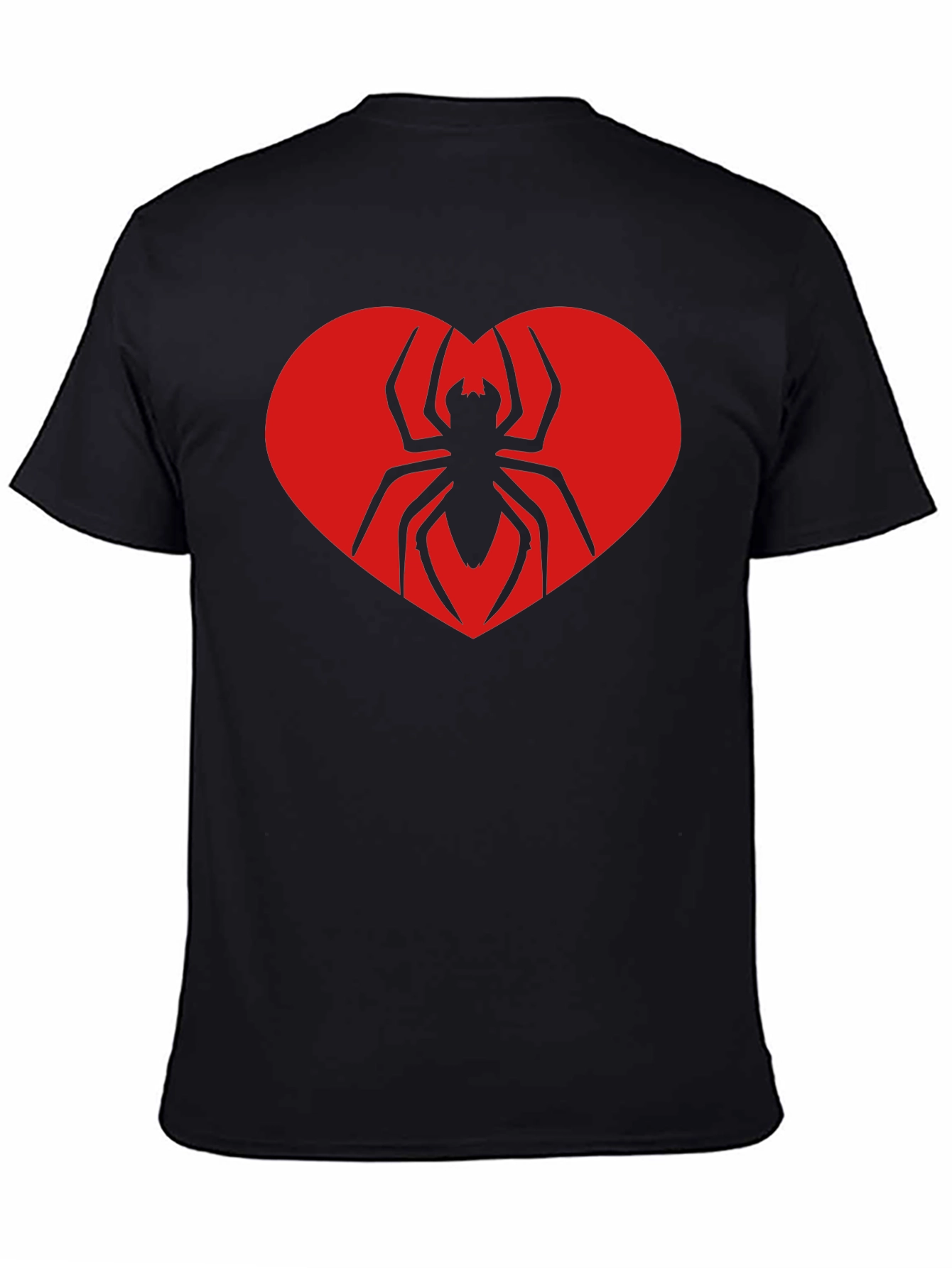 Spider Heart Graphic Tee - Black Cotton T-Shirt