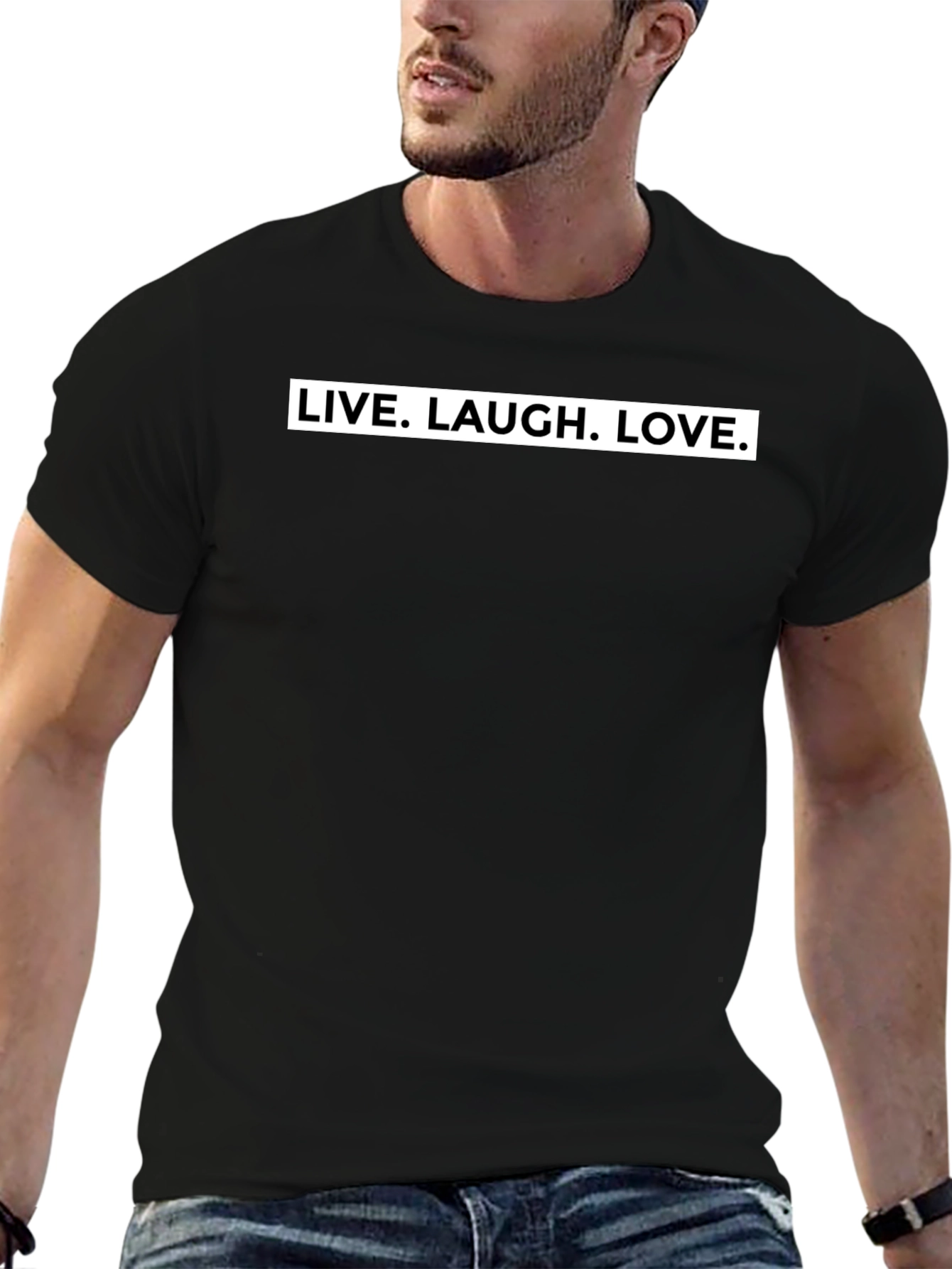 Live Laugh Love Graphic T-Shirt - Black