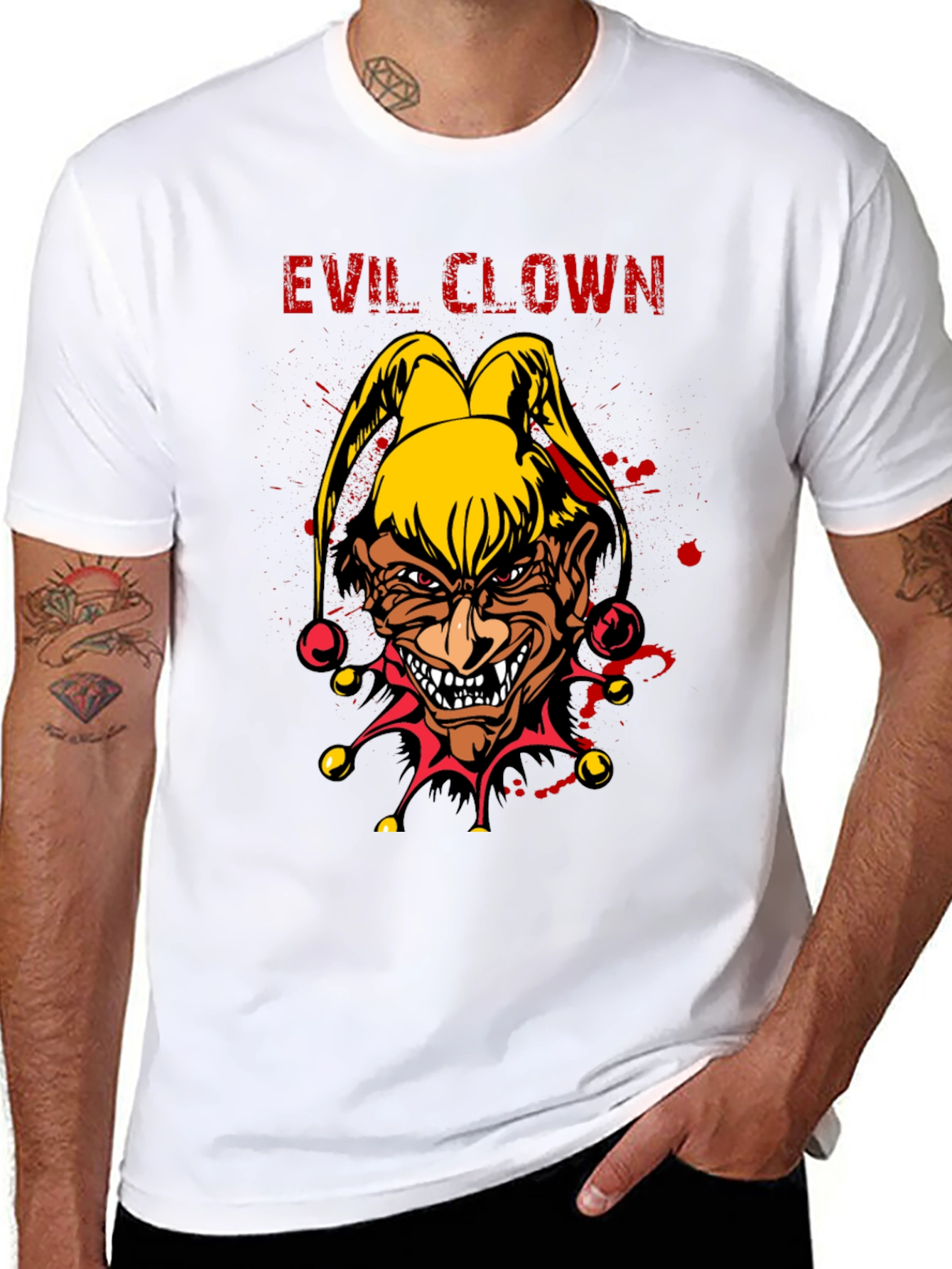Evil Clown Graphic Tee - Mens Black T-Shirt