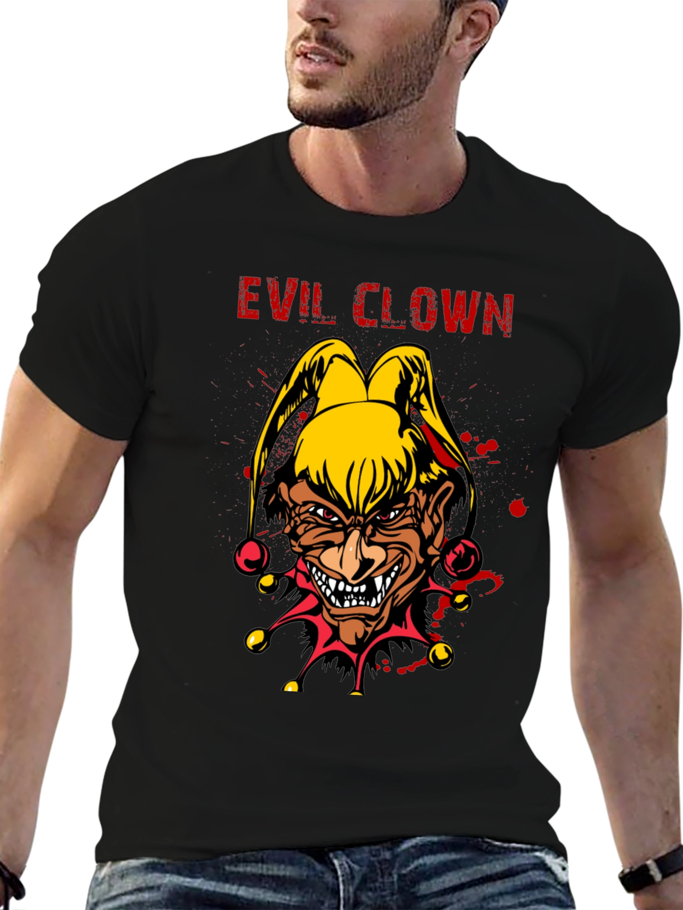Evil Clown Graphic Tee - Mens Black T-Shirt