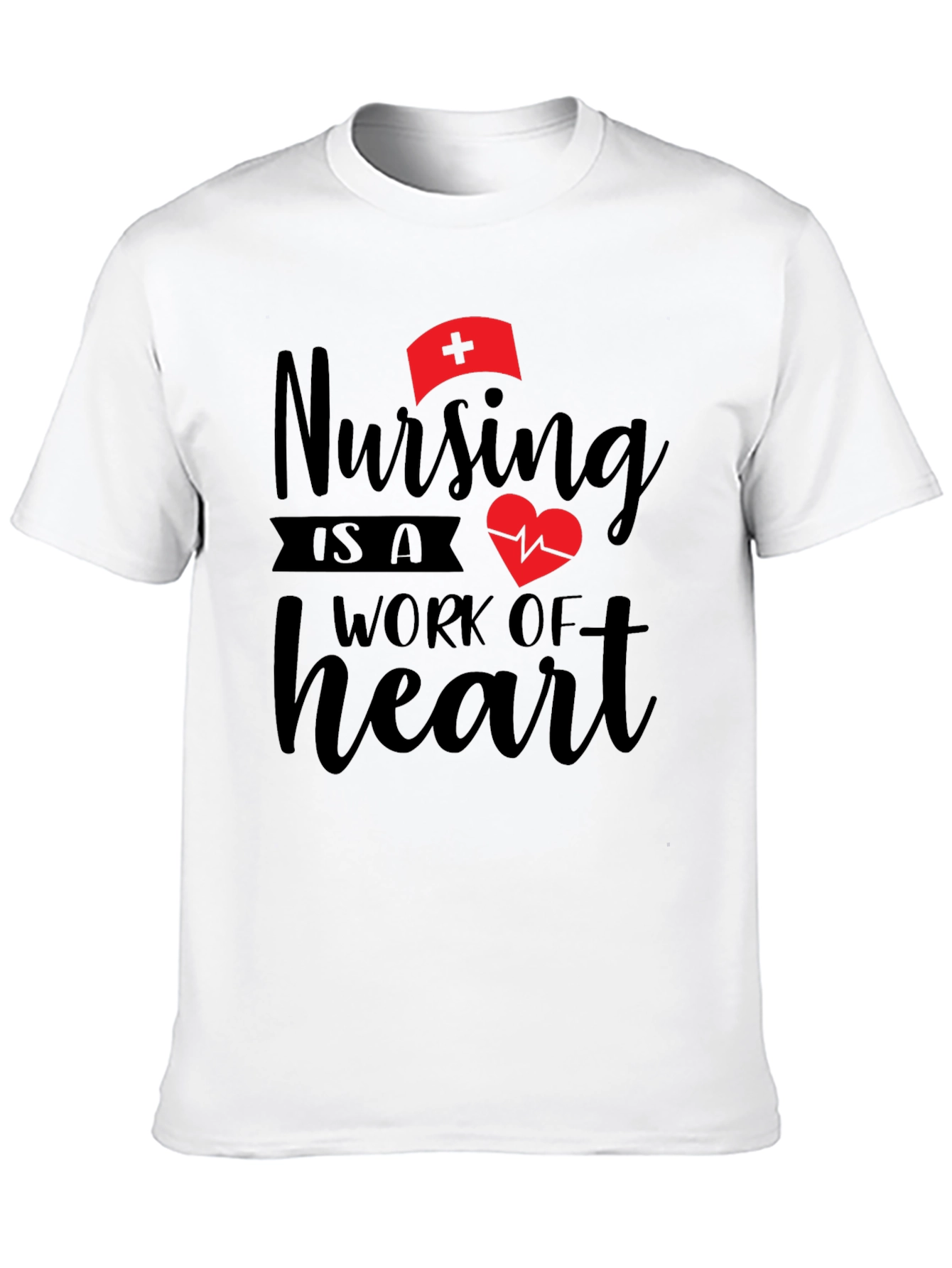 Nursing is a Work of Heart Graphic Tee
