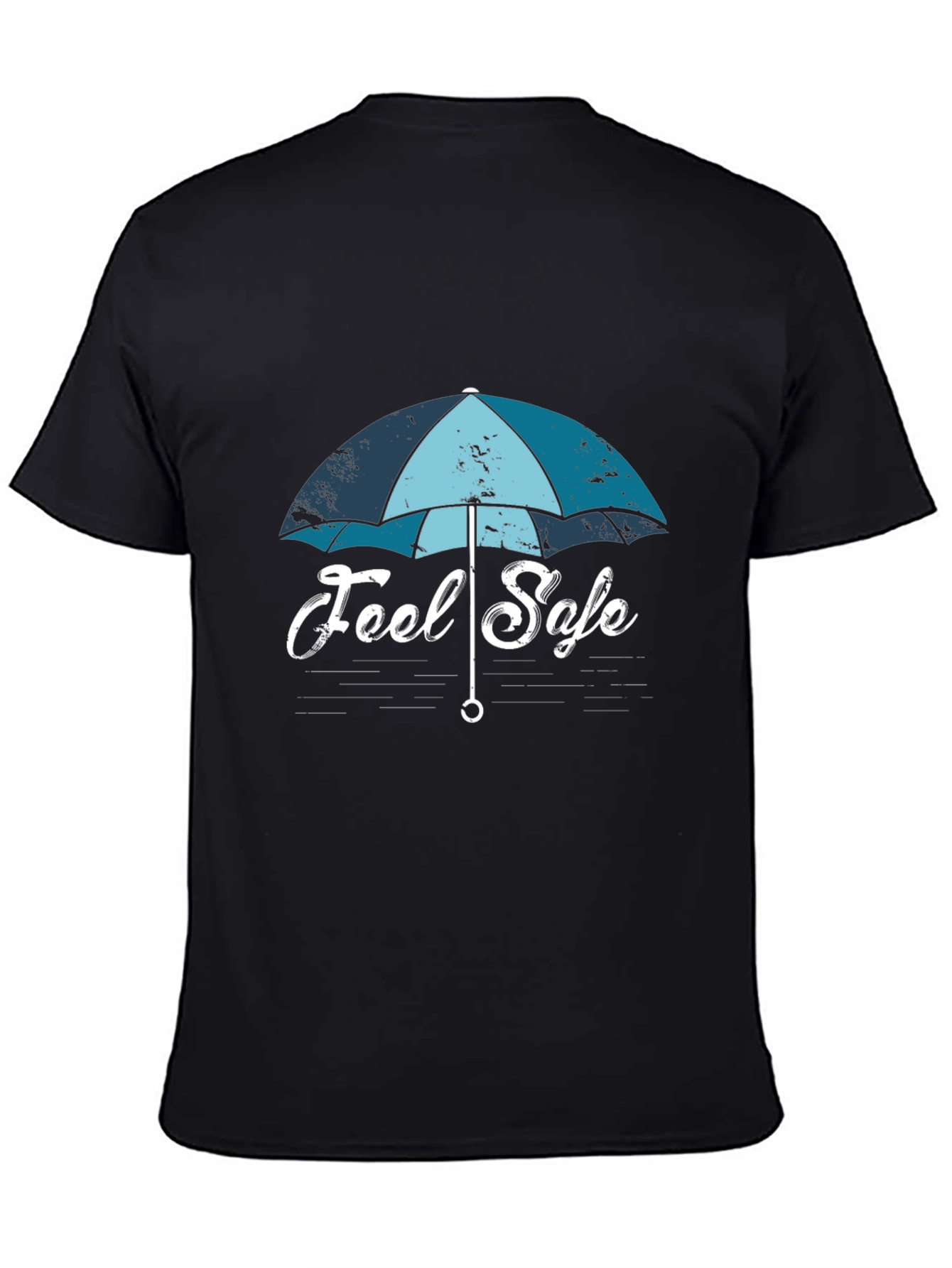 Feel Safe Umbrella Graphic T-Shirt - Black Cotton Tee