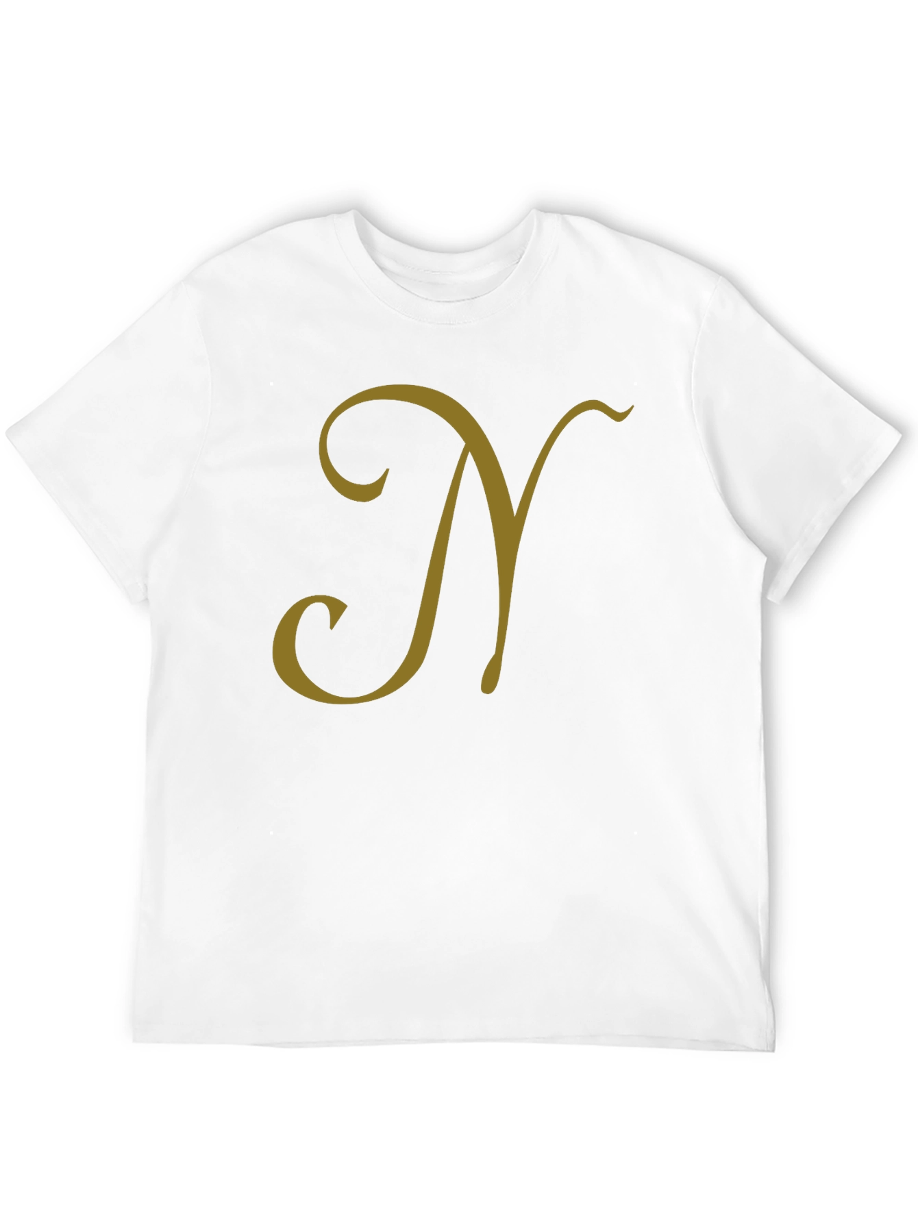 Black T-Shirt with Gold Letter N Design