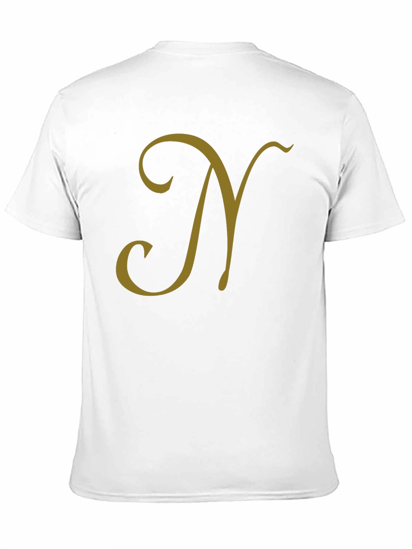 Black T-Shirt with Gold Letter N Design