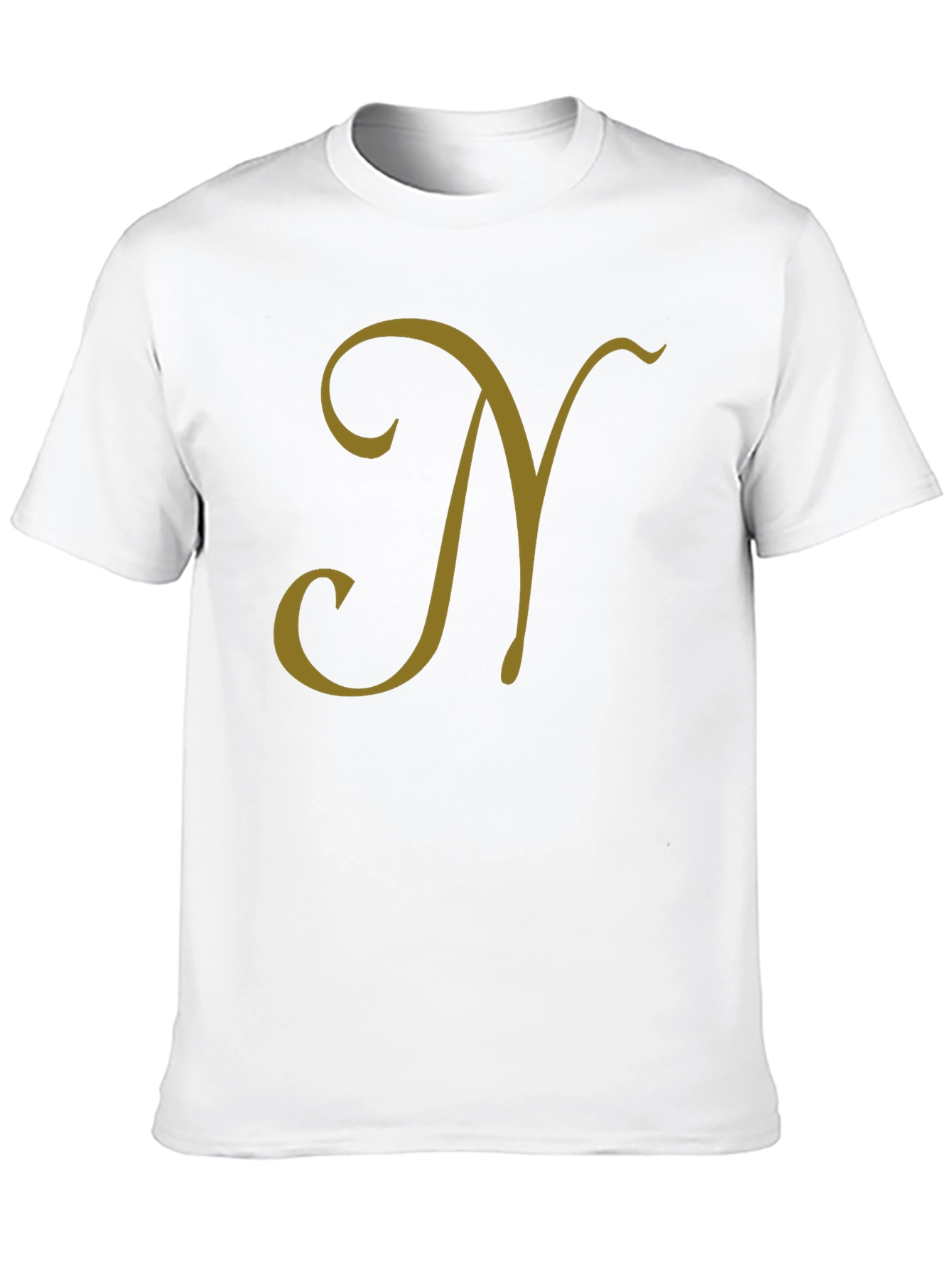 Black T-Shirt with Gold Letter N Design