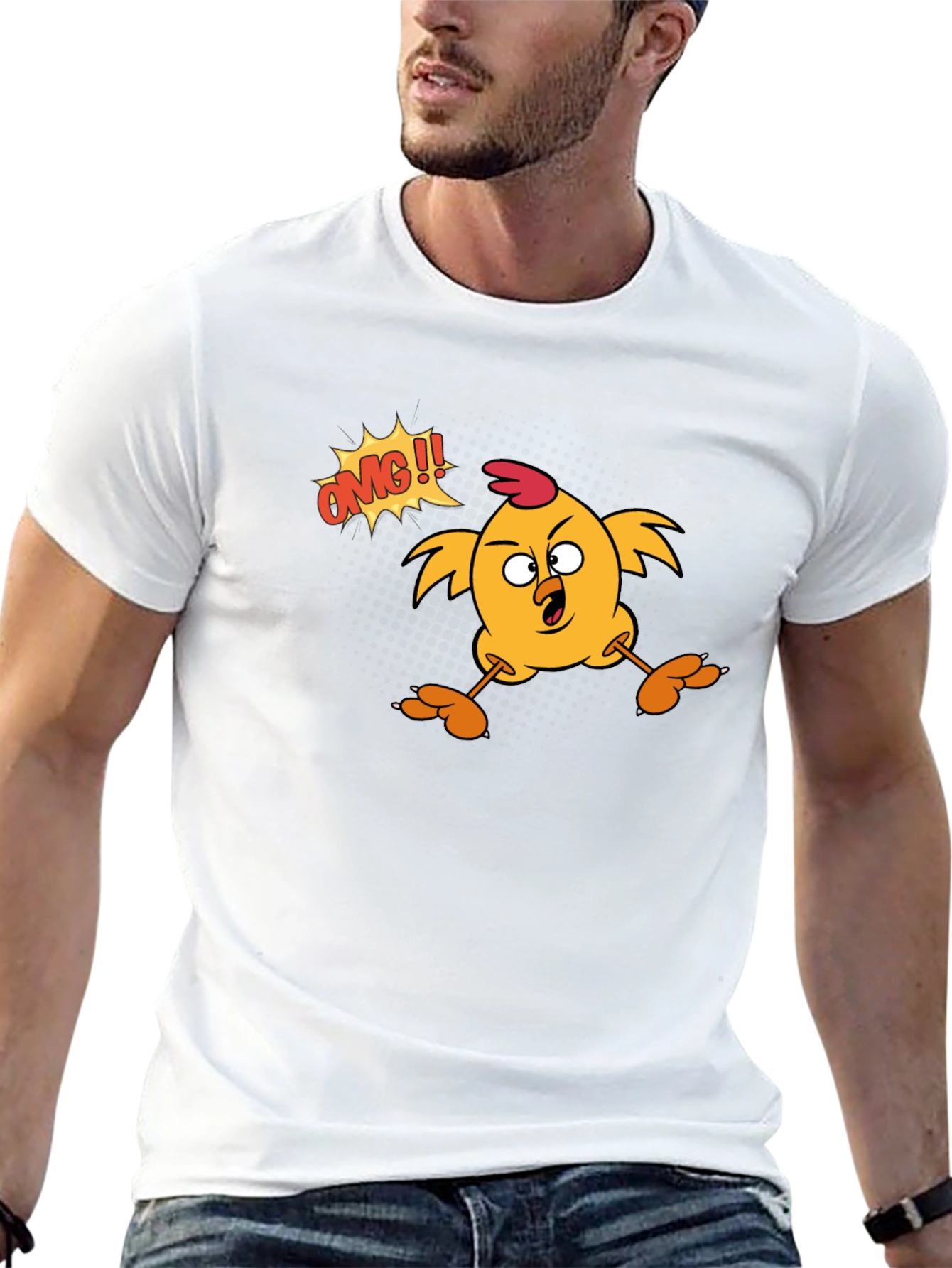OMG Chicken Graphic Tee - Mens Black T-Shirt