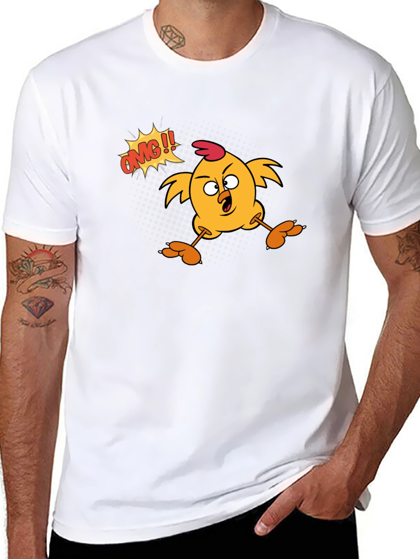 OMG Chicken Graphic Tee - Mens Black T-Shirt