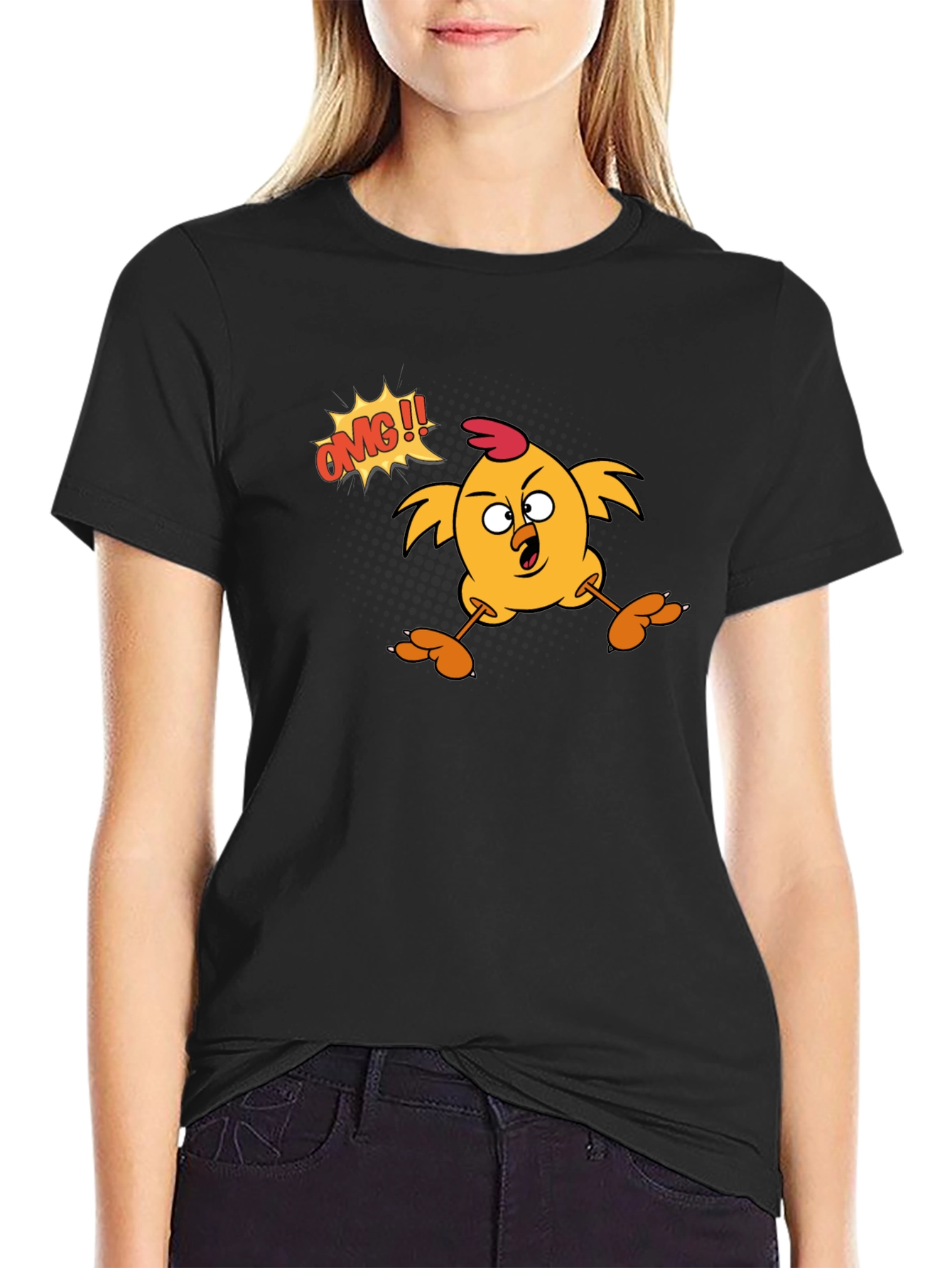 OMG Chicken Graphic Tee - Mens Black T-Shirt