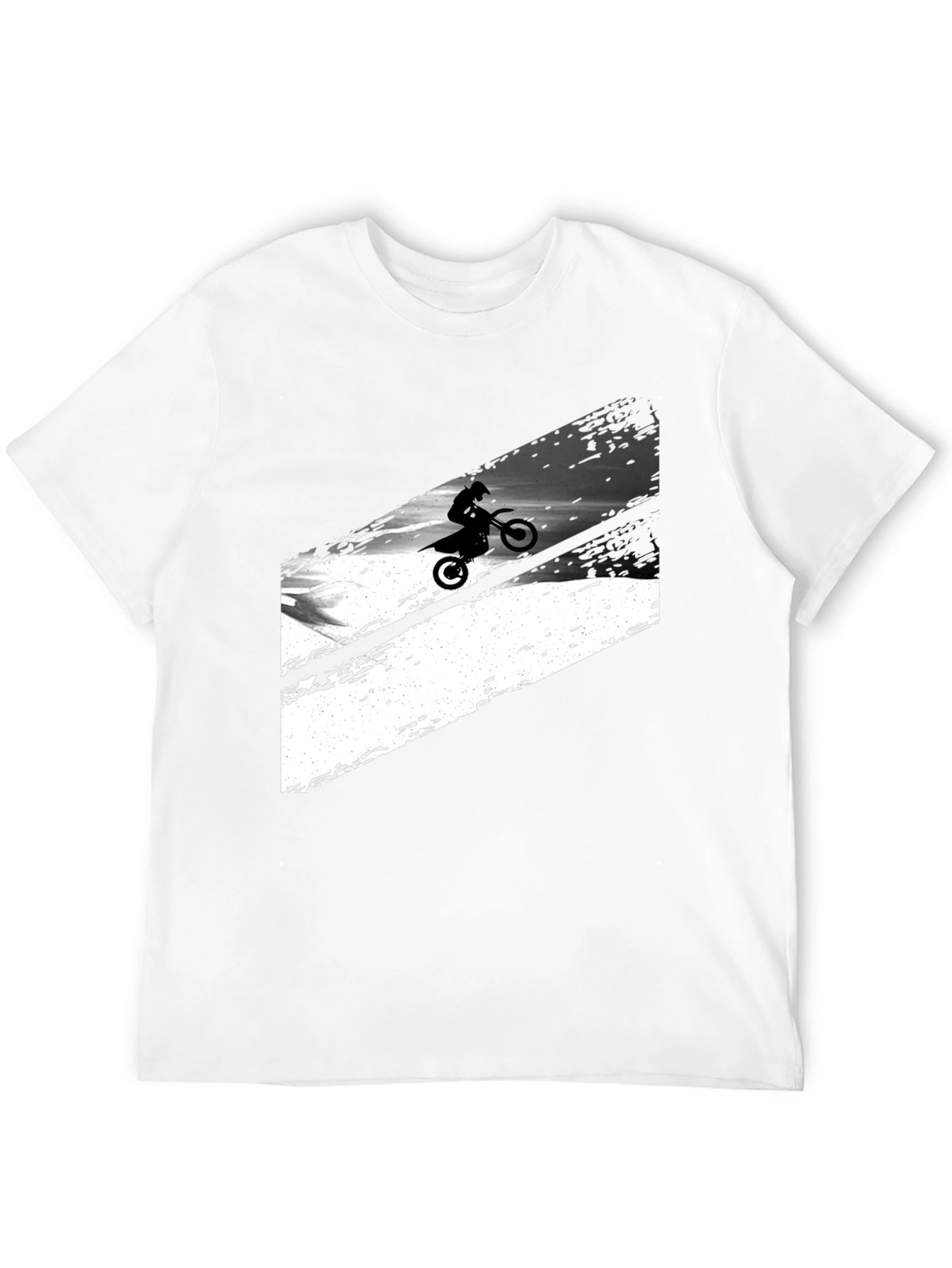 Black Graphic Tee: Motocross Rider Design