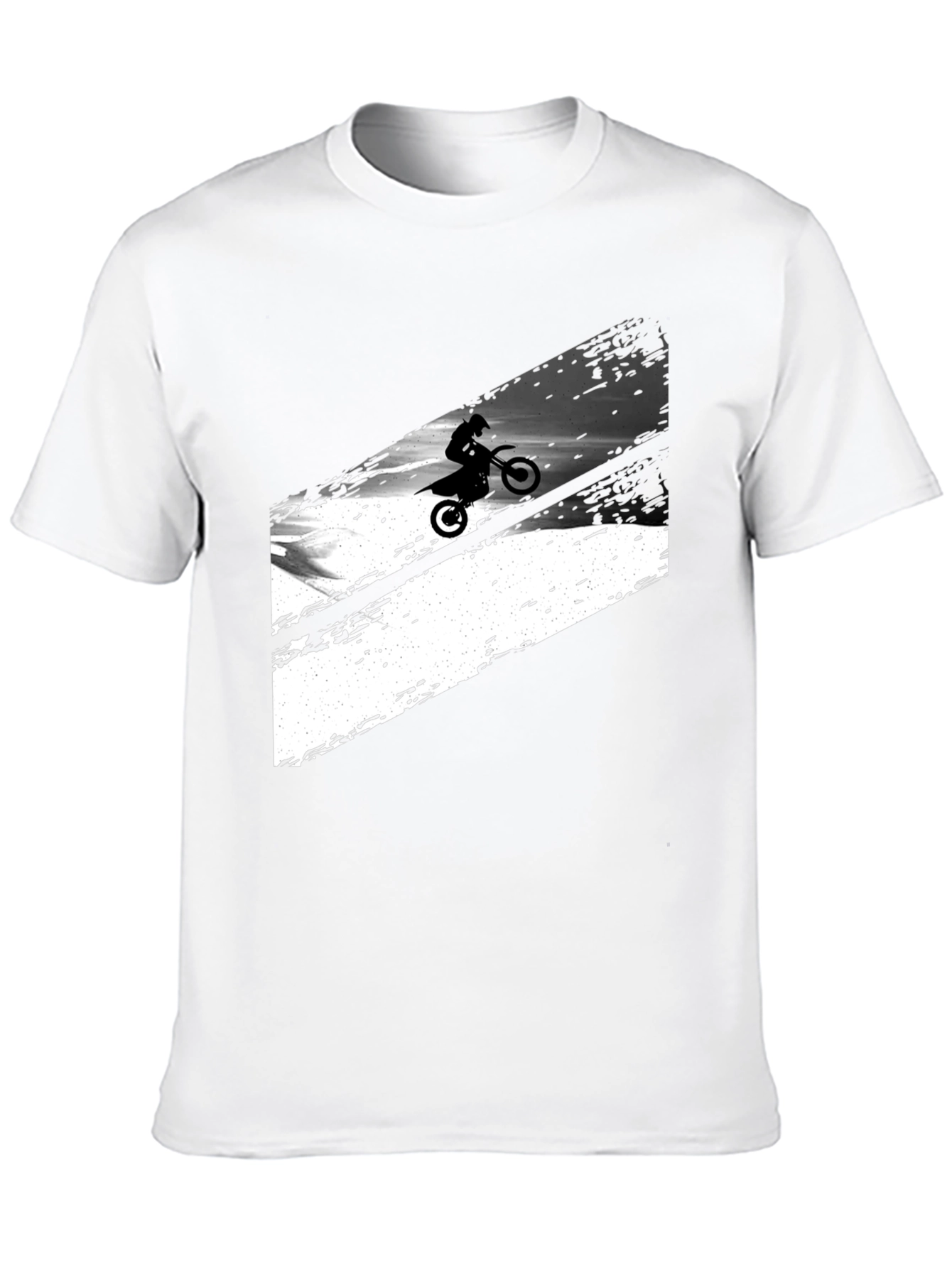 Black Graphic Tee: Motocross Rider Design