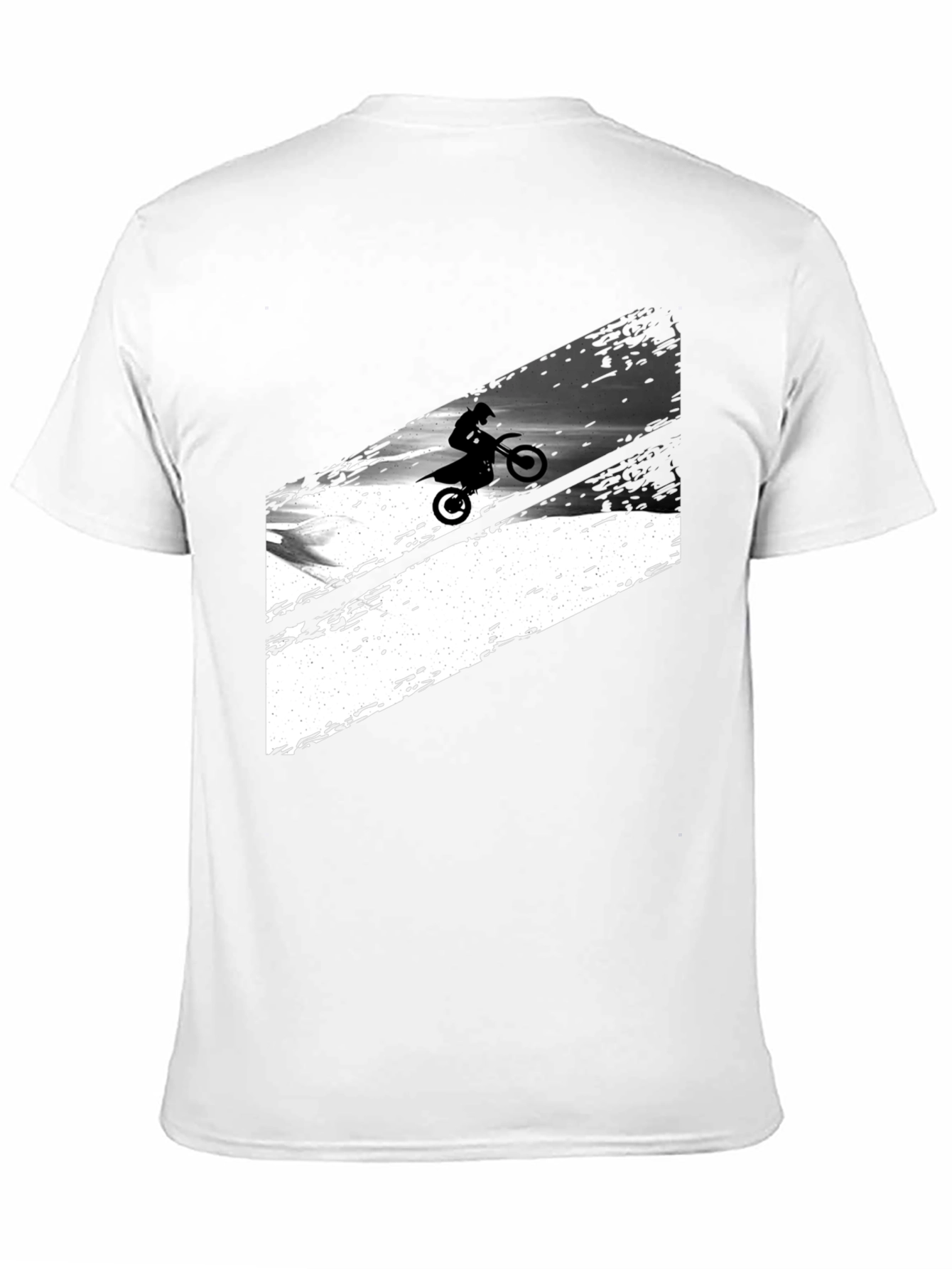Black Graphic Tee: Motocross Rider Design