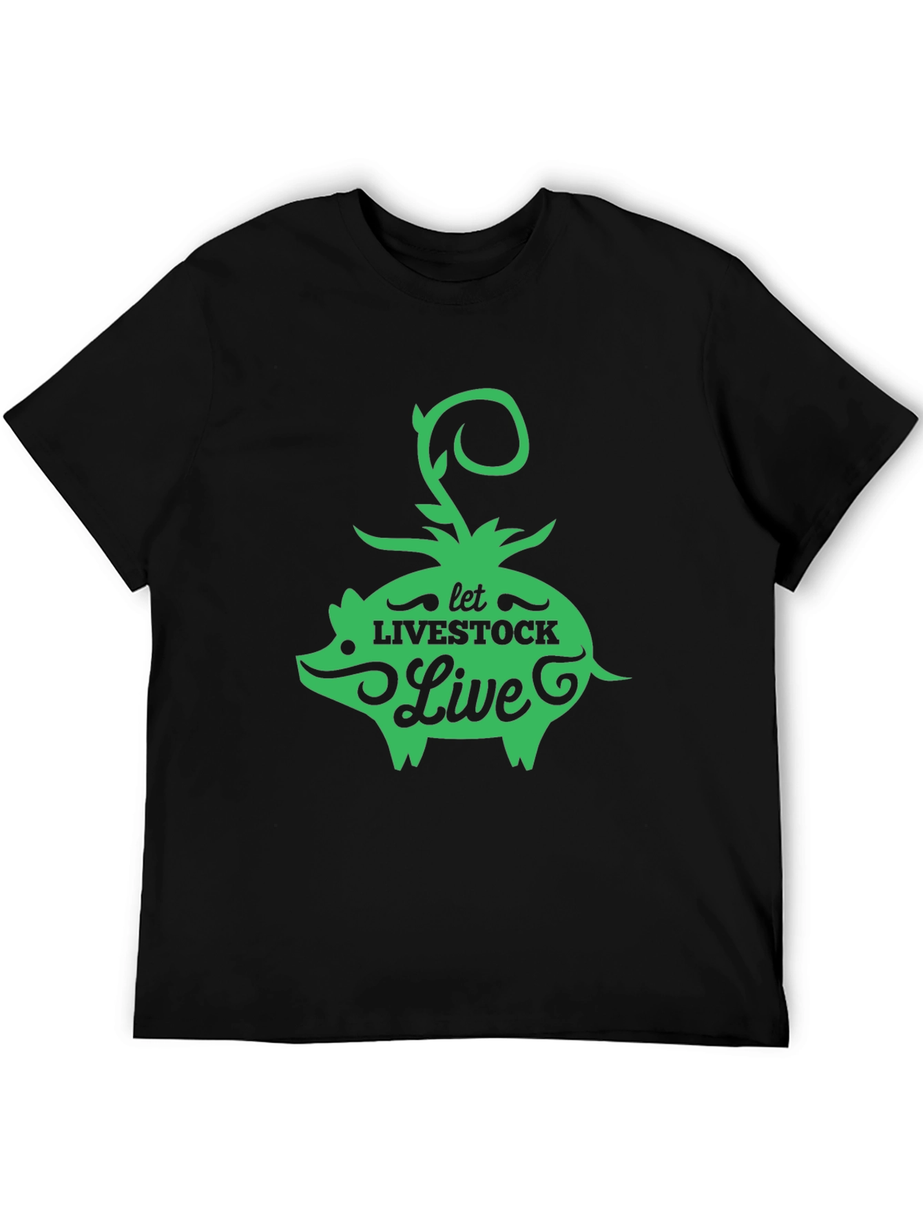 Let Livestock Live Pig Graphic Tee - Black