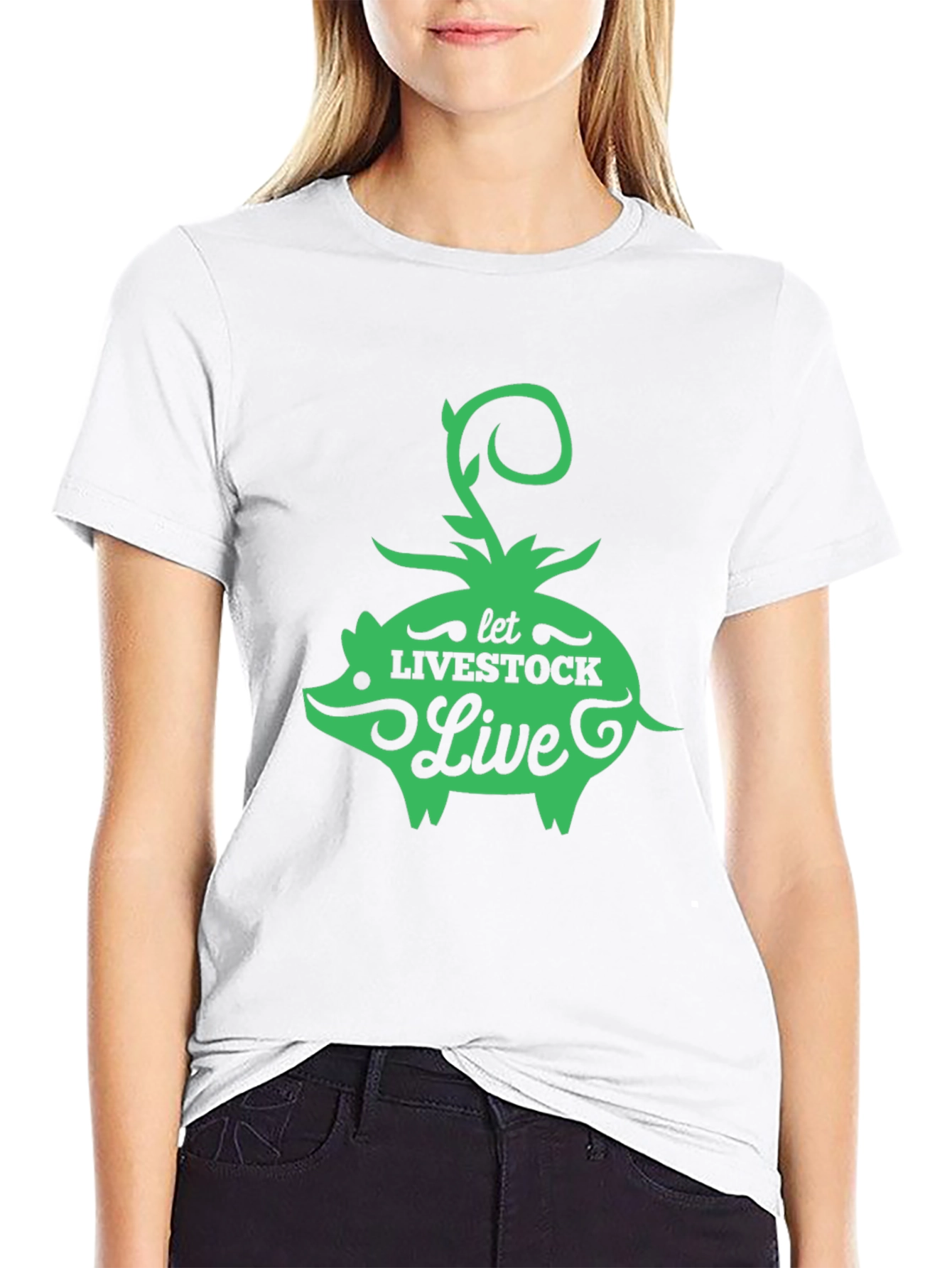 Let Livestock Live Pig Graphic Tee - Black