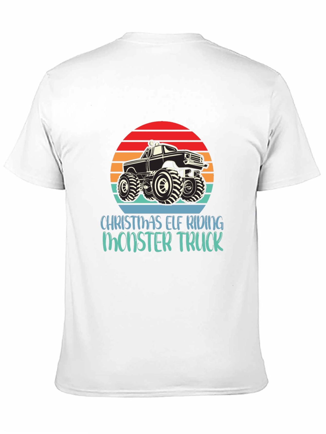 Christmas Elf Riding Monster Truck Tee