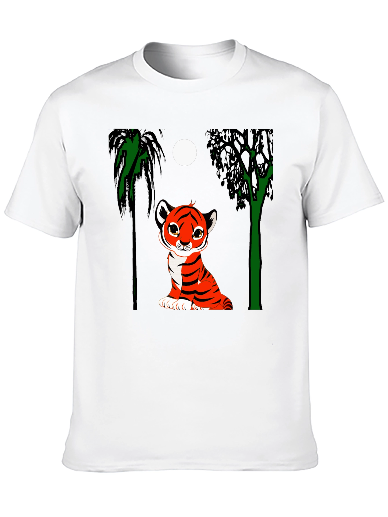 Cute Tiger Cub Graphic Tee - Black