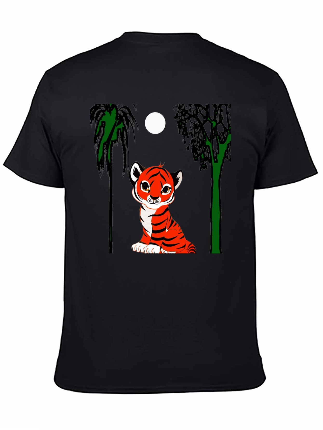 Cute Tiger Cub Graphic Tee - Black