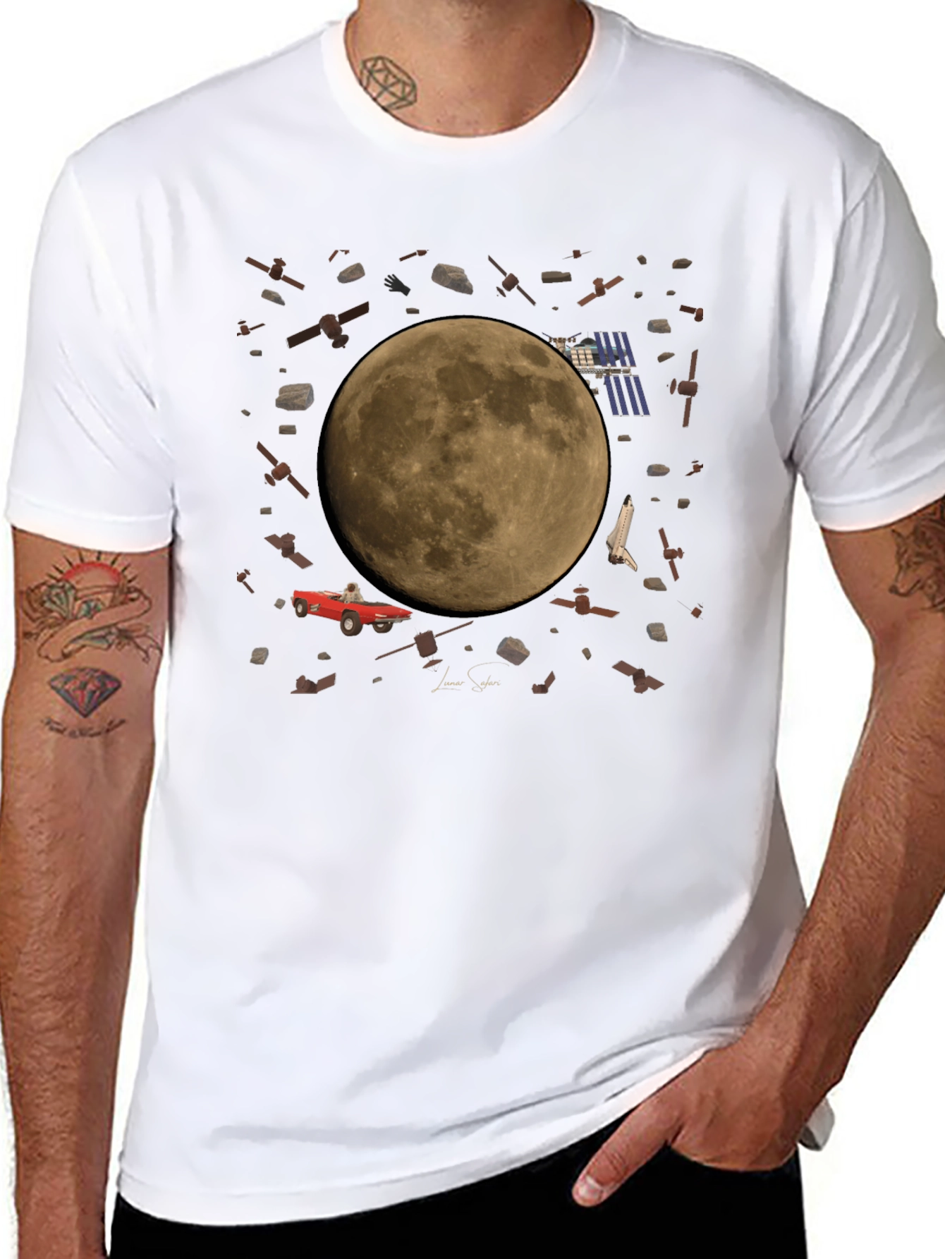 Space Oddity T-Shirt - Moon Car Satellites