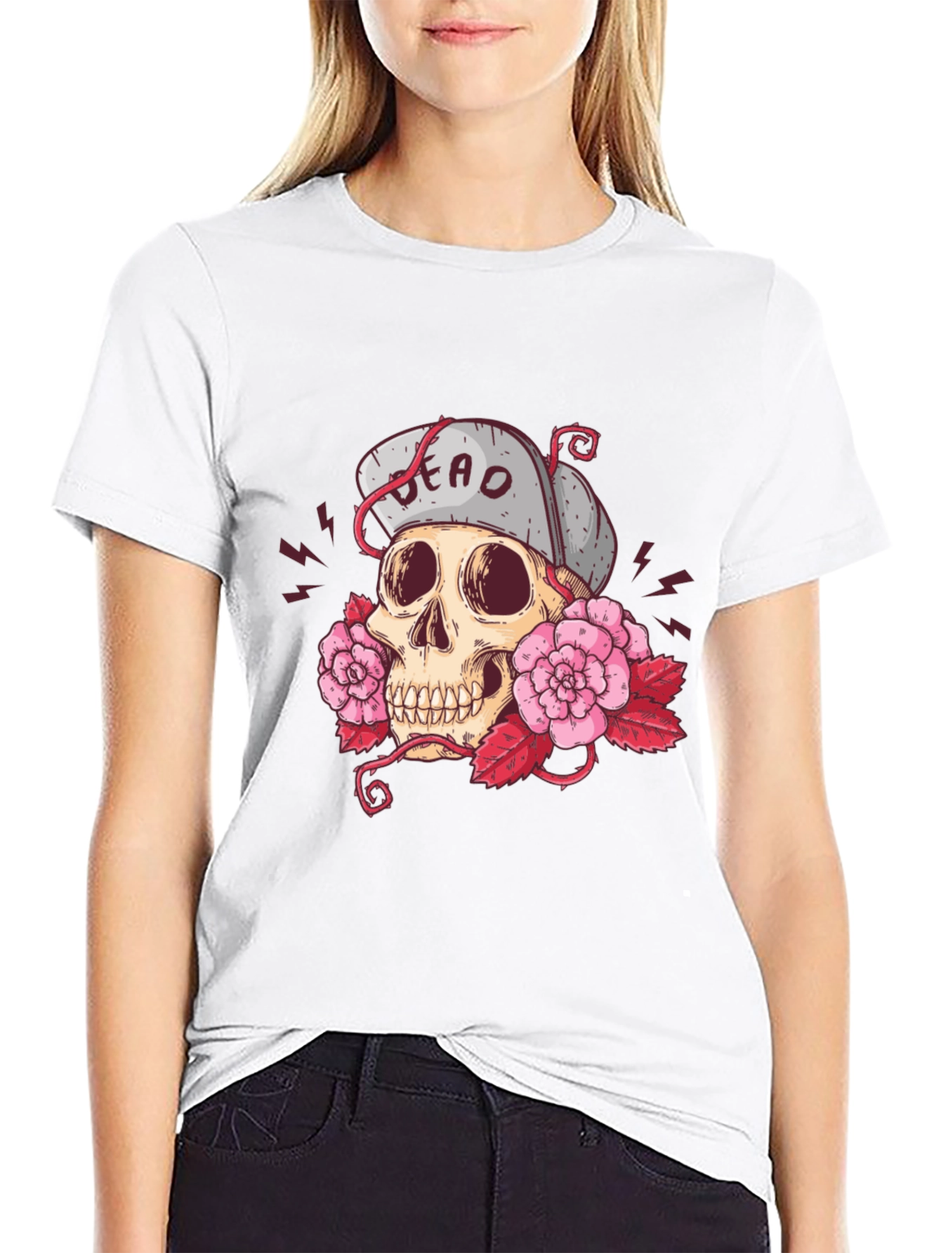 Skull & Roses Graphic T-Shirt - Dead Inside!