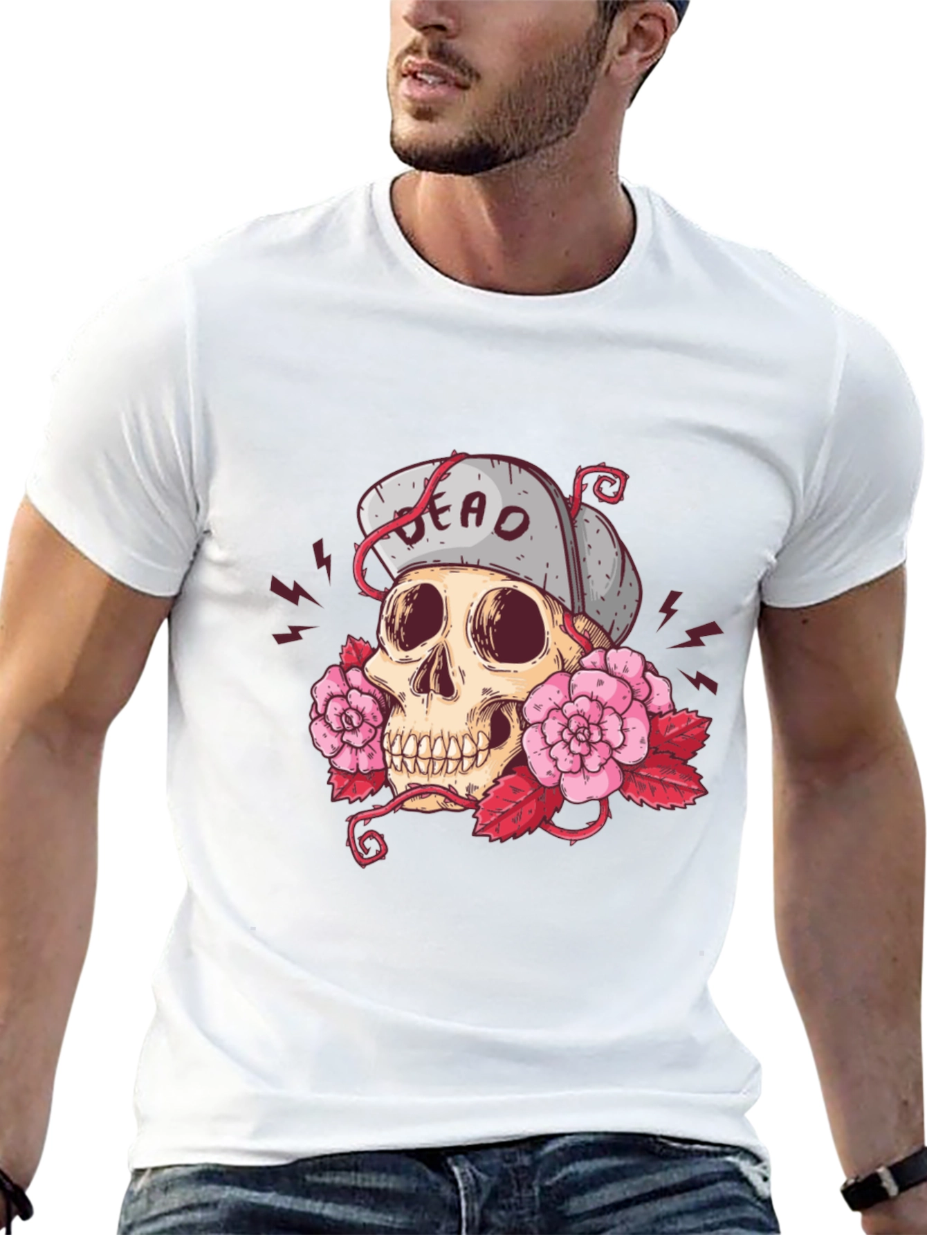 Skull & Roses Graphic T-Shirt - Dead Inside!