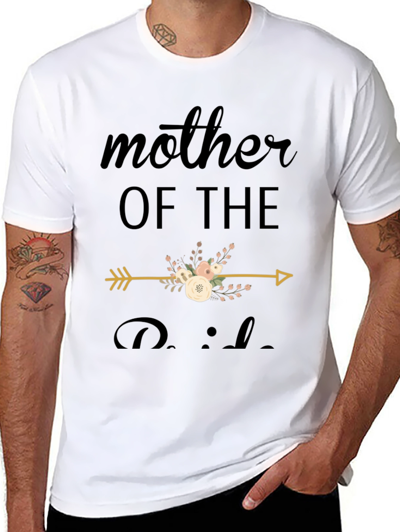 Mother of the Bride Floral Arrow T-Shirt