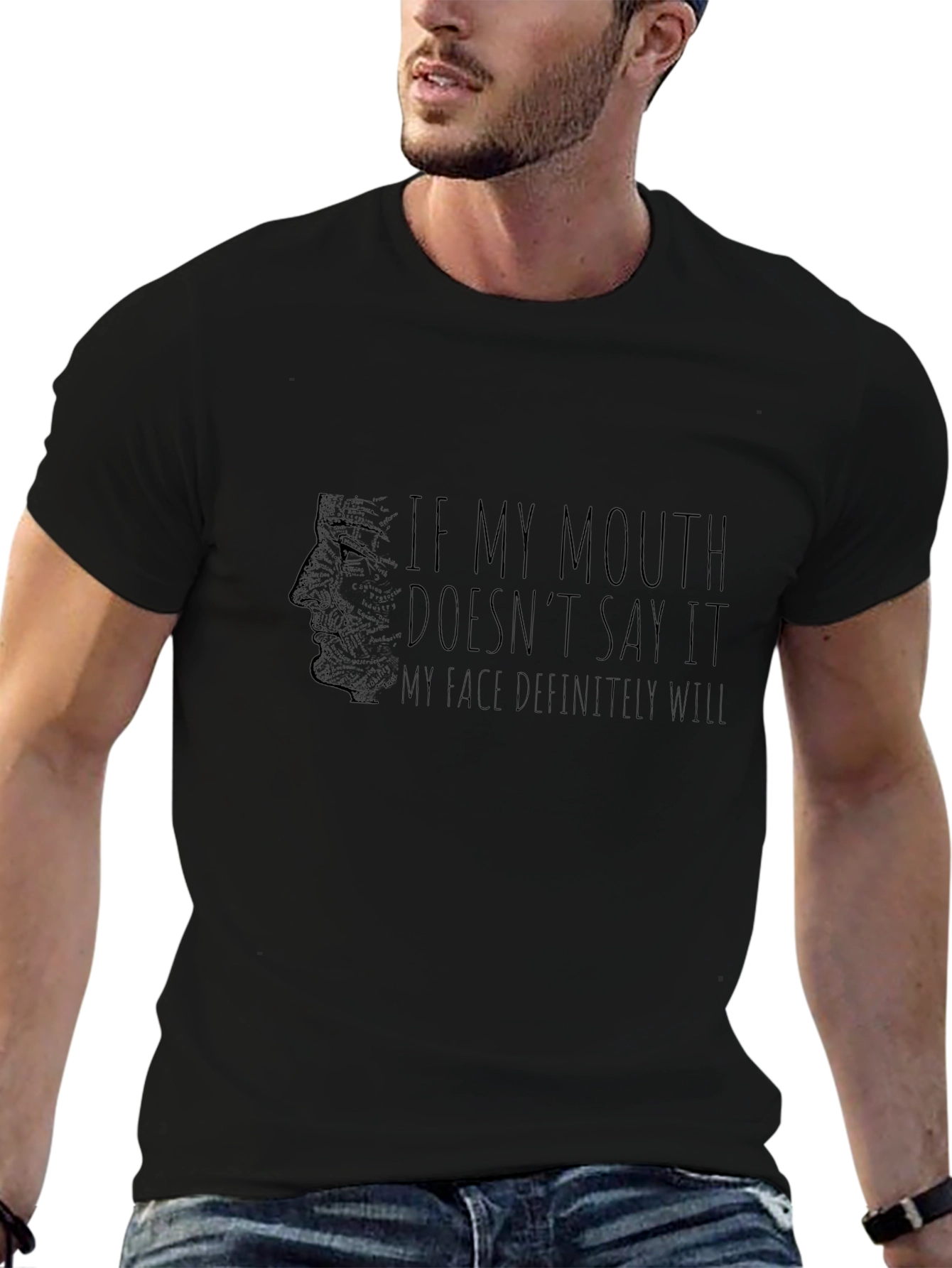 Expressive Face T-Shirt - Black Humor Tee