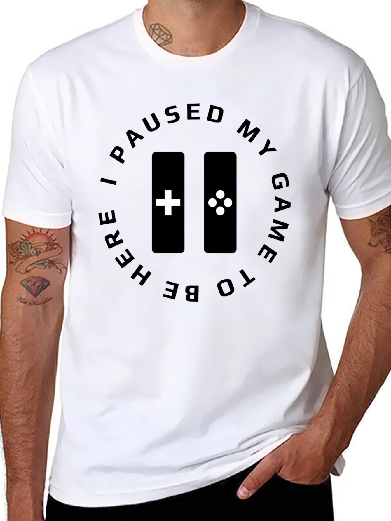 Gamer Pause T-Shirt - Black Graphic Tee