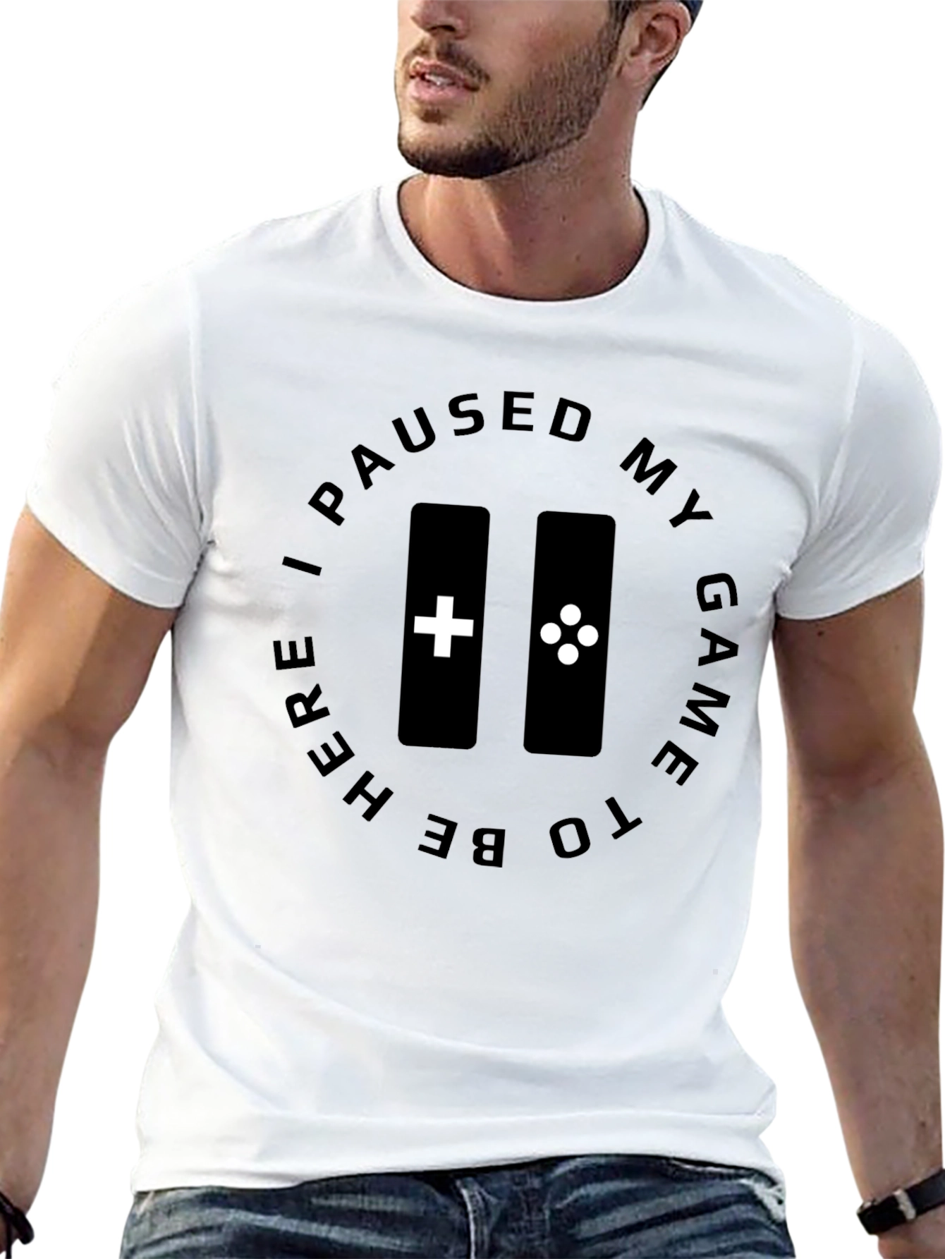Gamer Pause T-Shirt - Black Graphic Tee