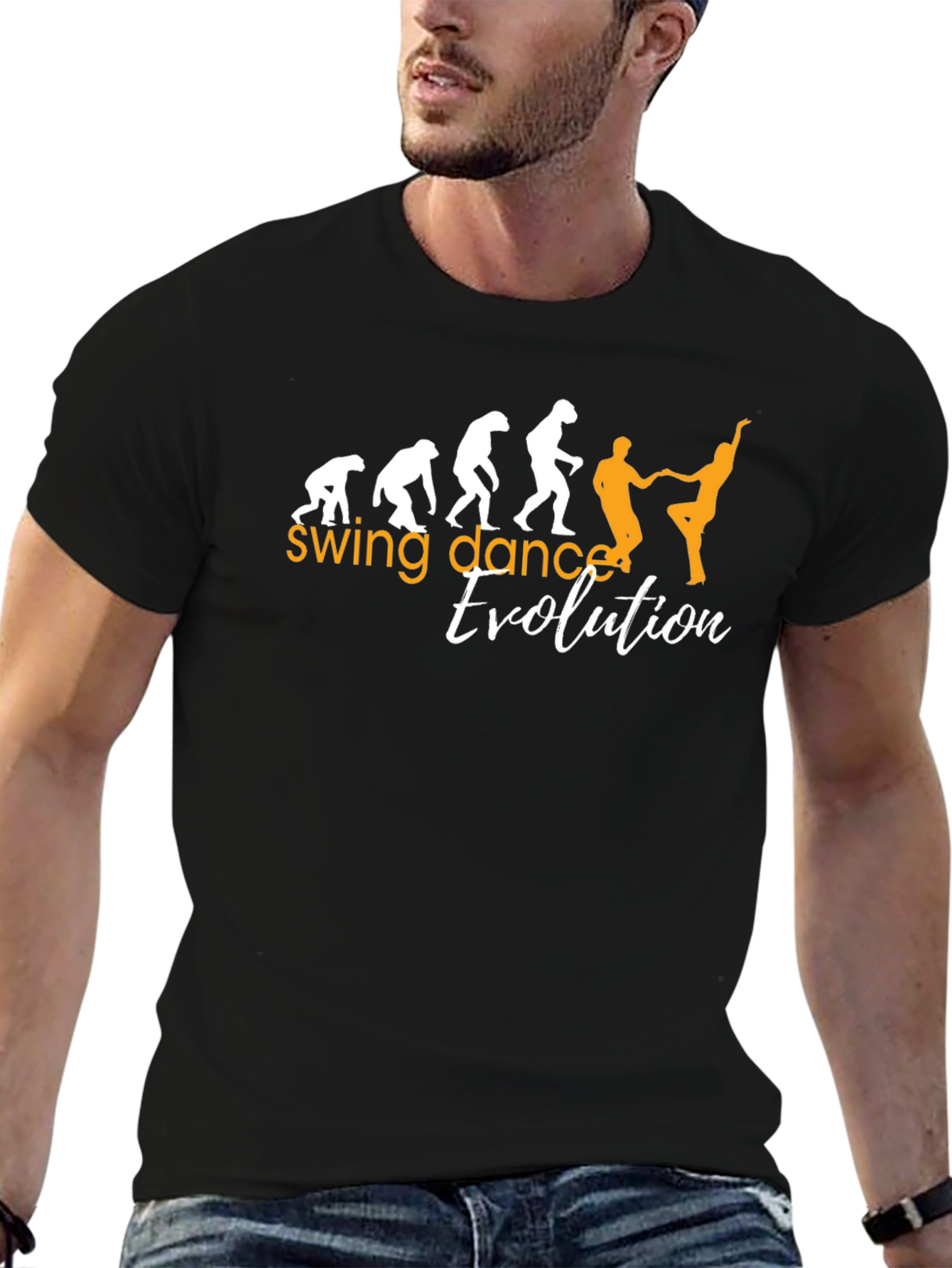 Swing Dance Evolution Graphic Tee - Black