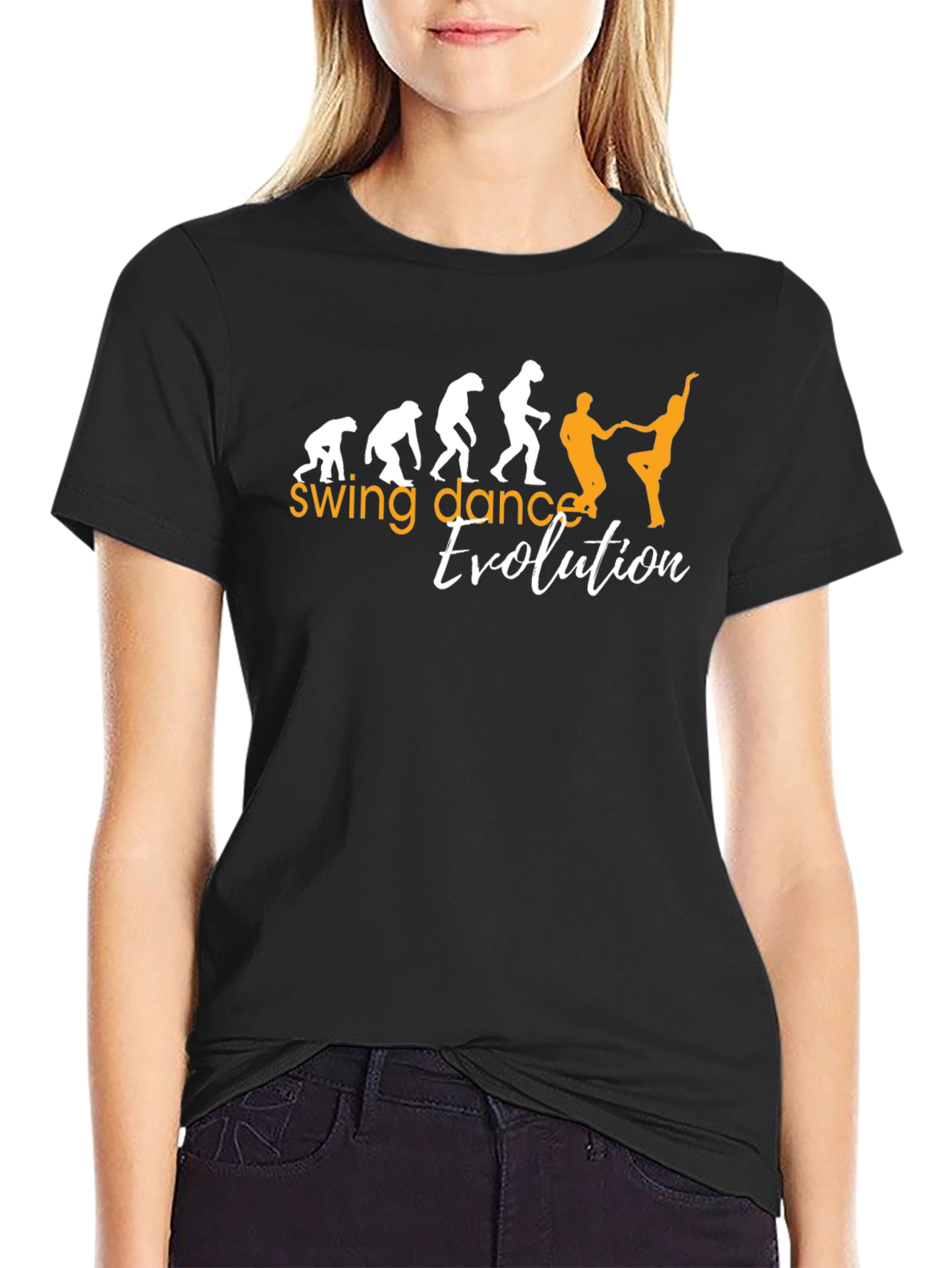 Swing Dance Evolution Graphic Tee - Black