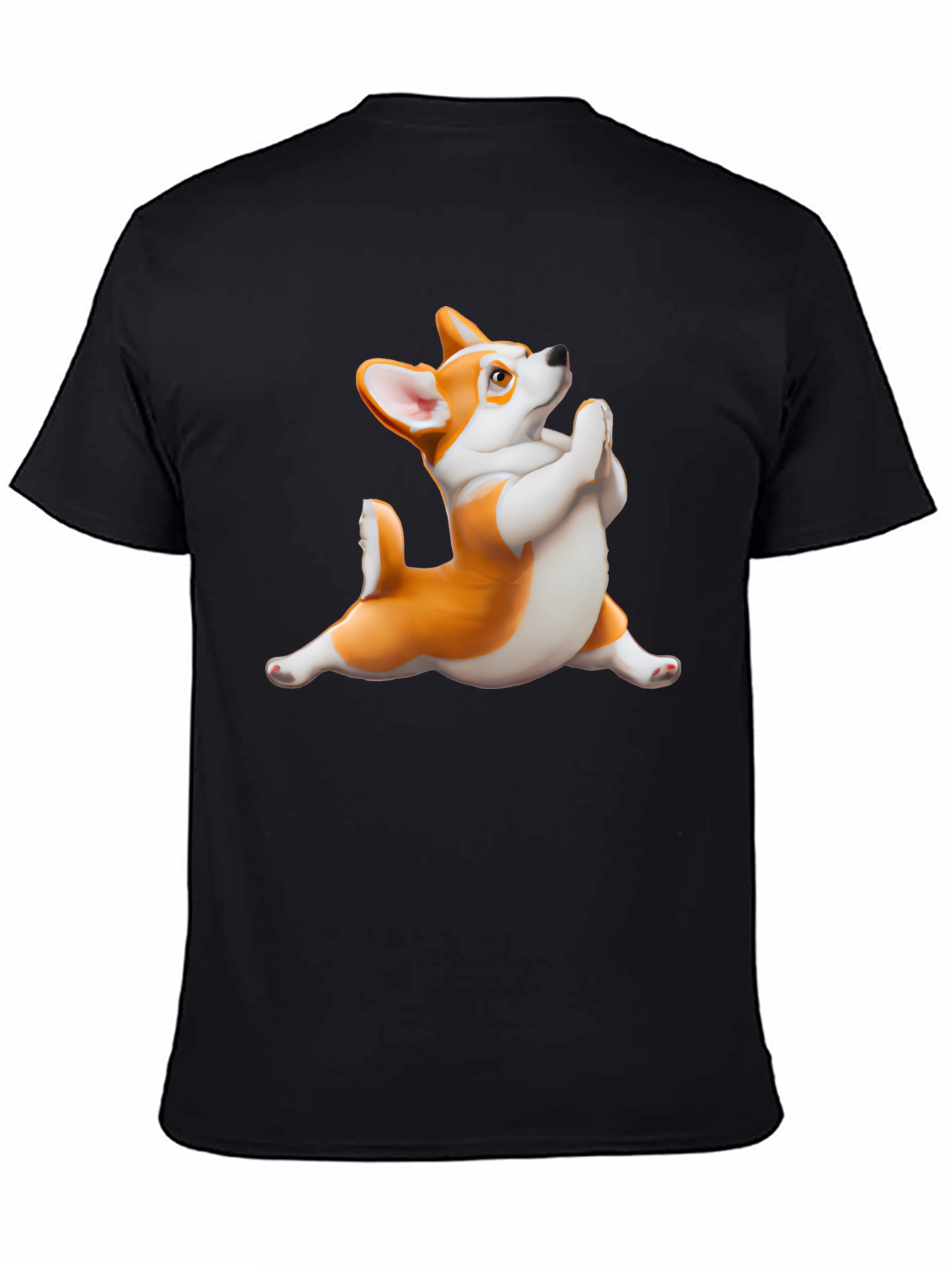 Yoga Corgi Black T-Shirt