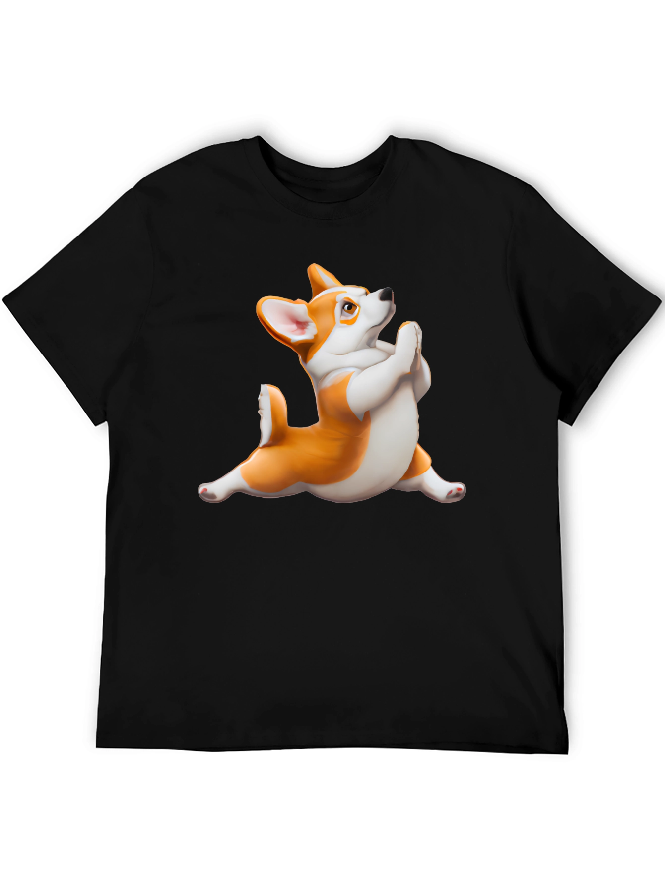 Yoga Corgi Black T-Shirt