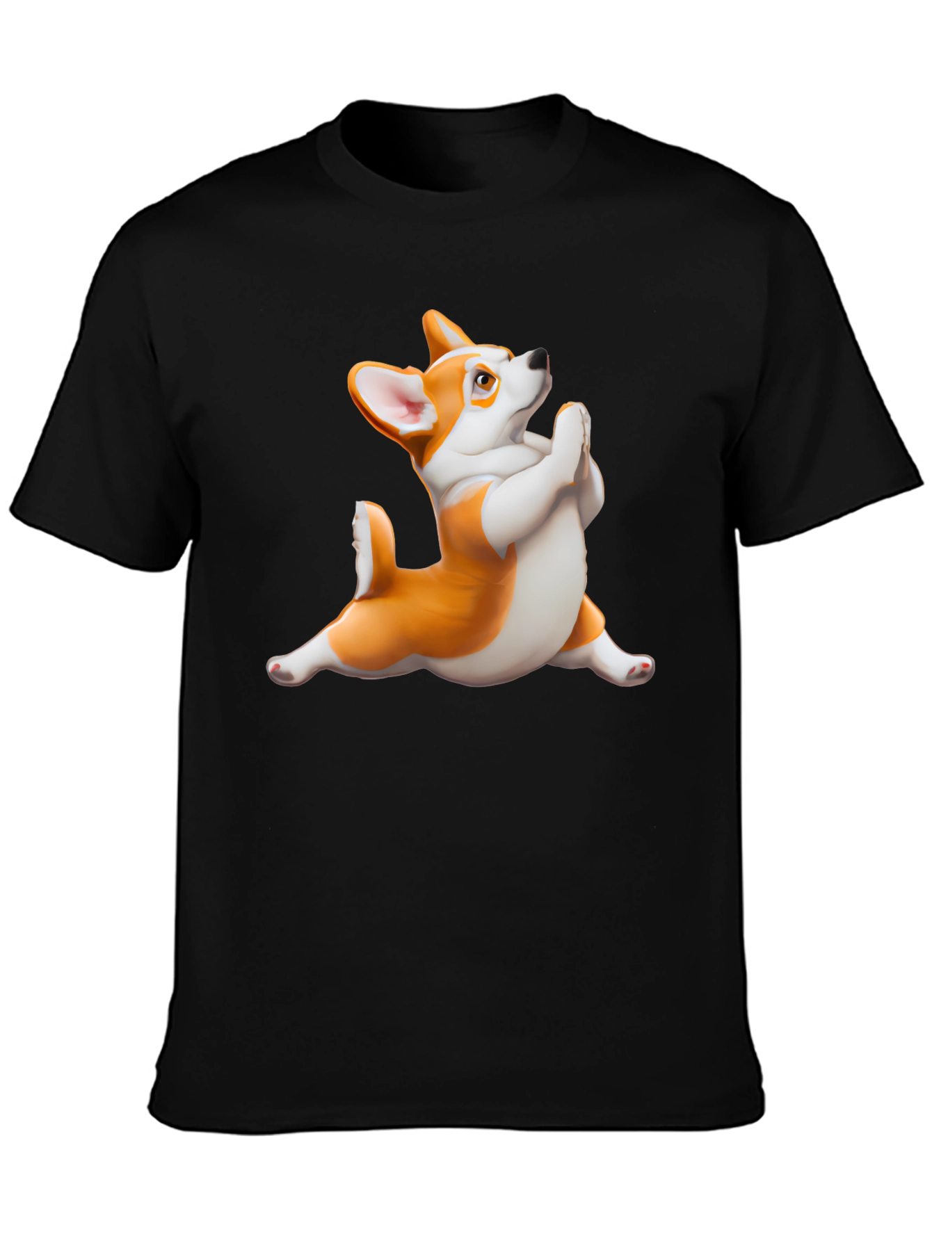 Yoga Corgi Black T-Shirt